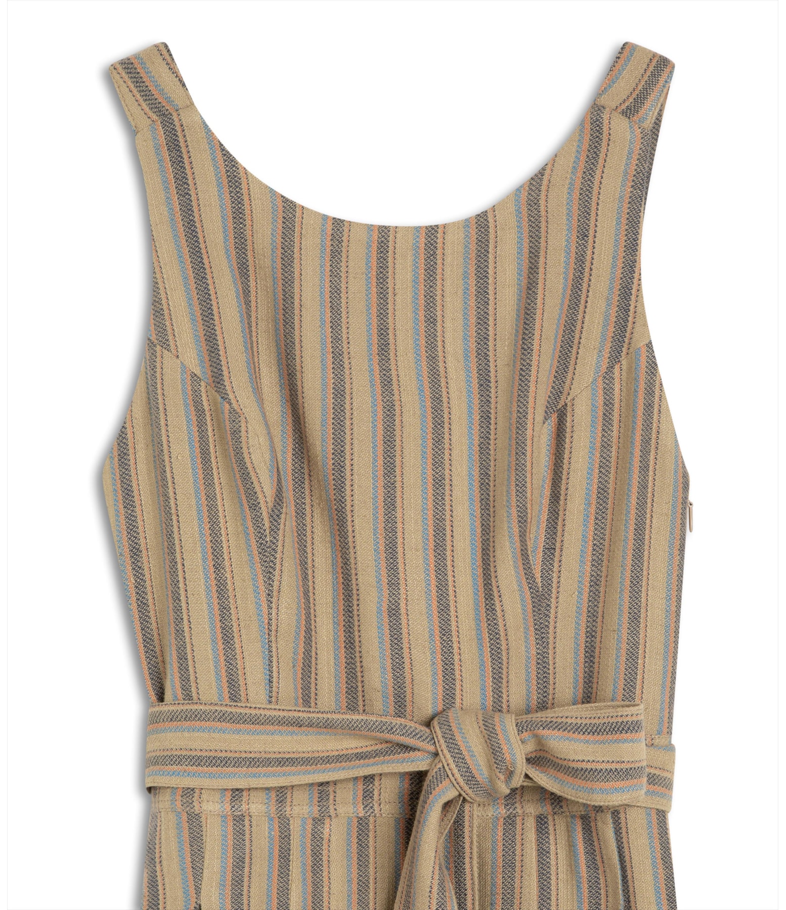 Vestido Linho  Ana  Fio Tinto Caramelo