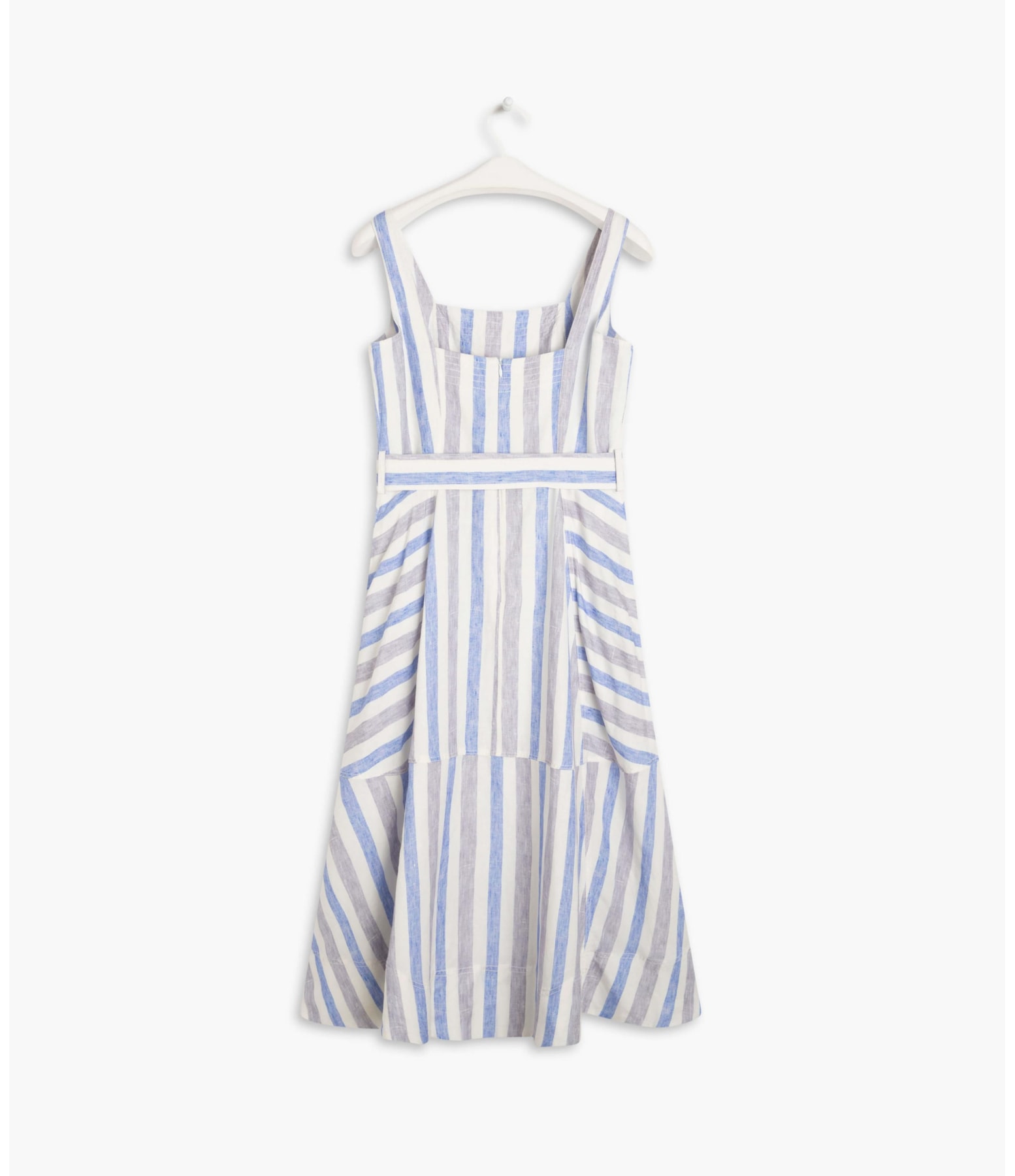 Vestido Linho  Arraial  Listrado Lilas