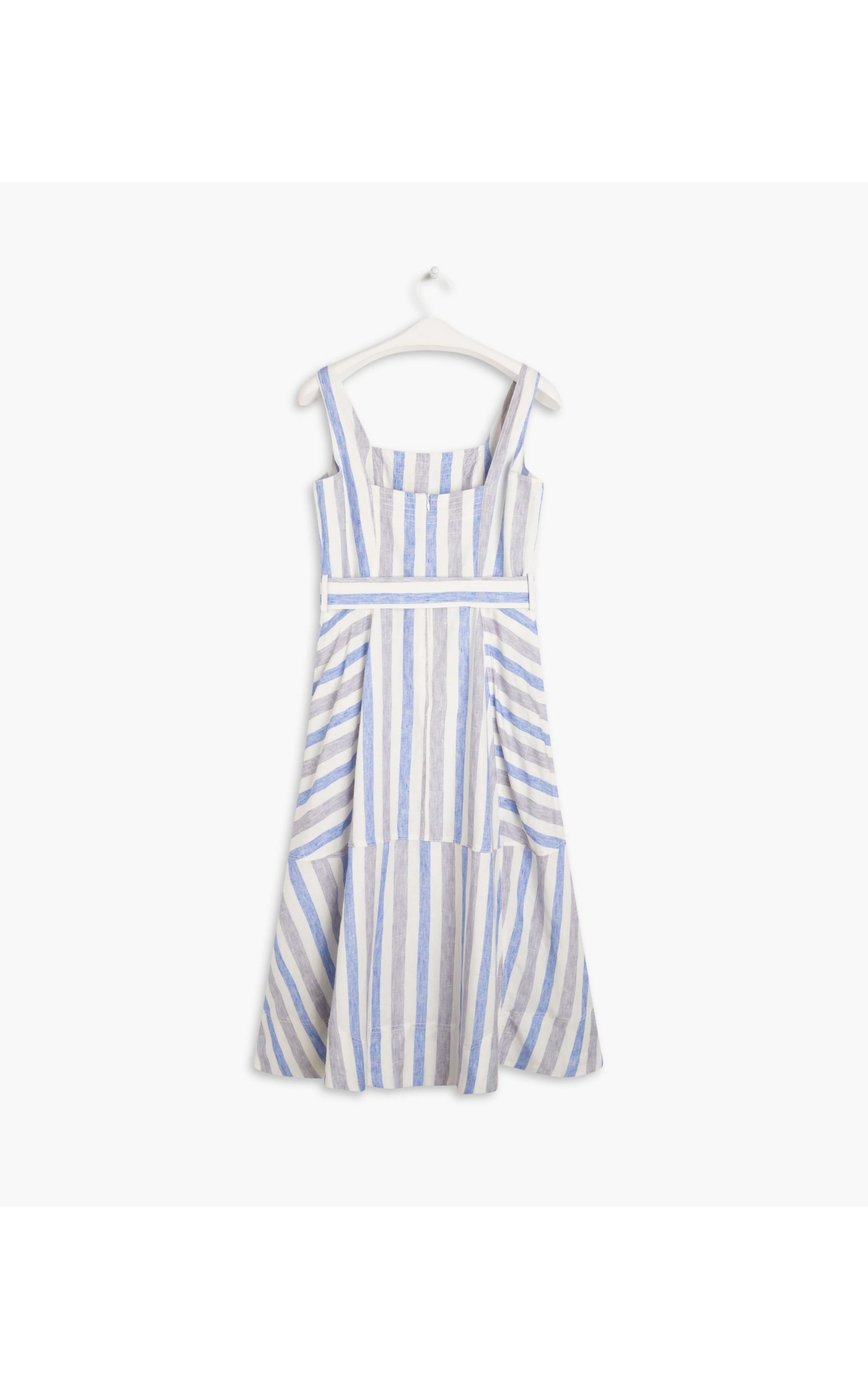 Vestido Linho  Arraial  Listrado Lilas