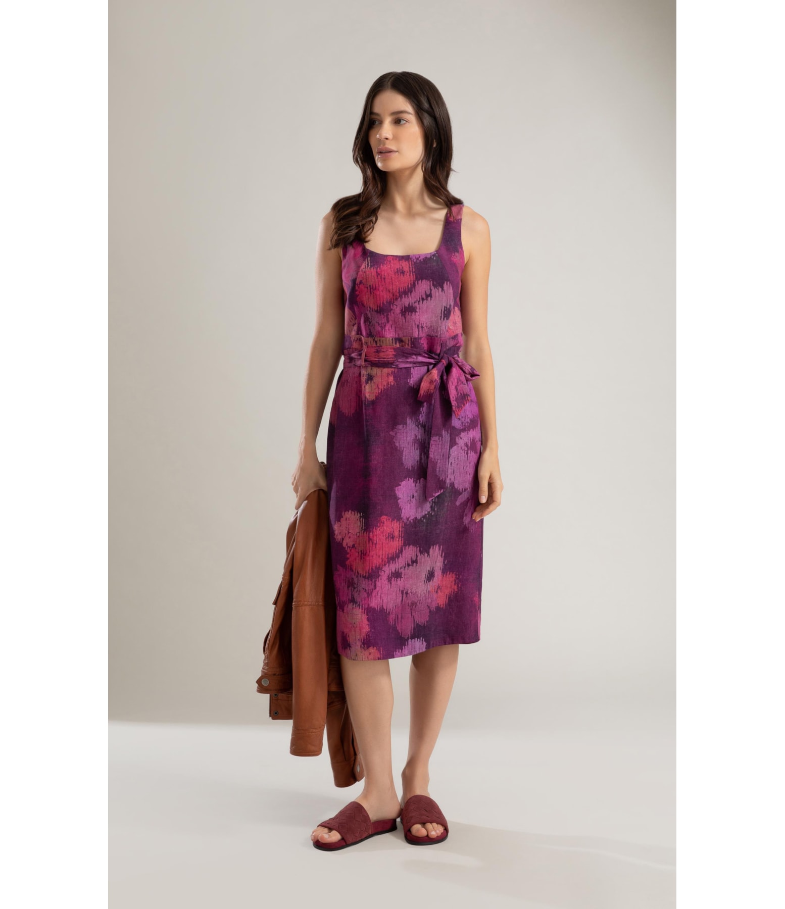 Vestido Linho  Atlas  Est Velvet Beringela