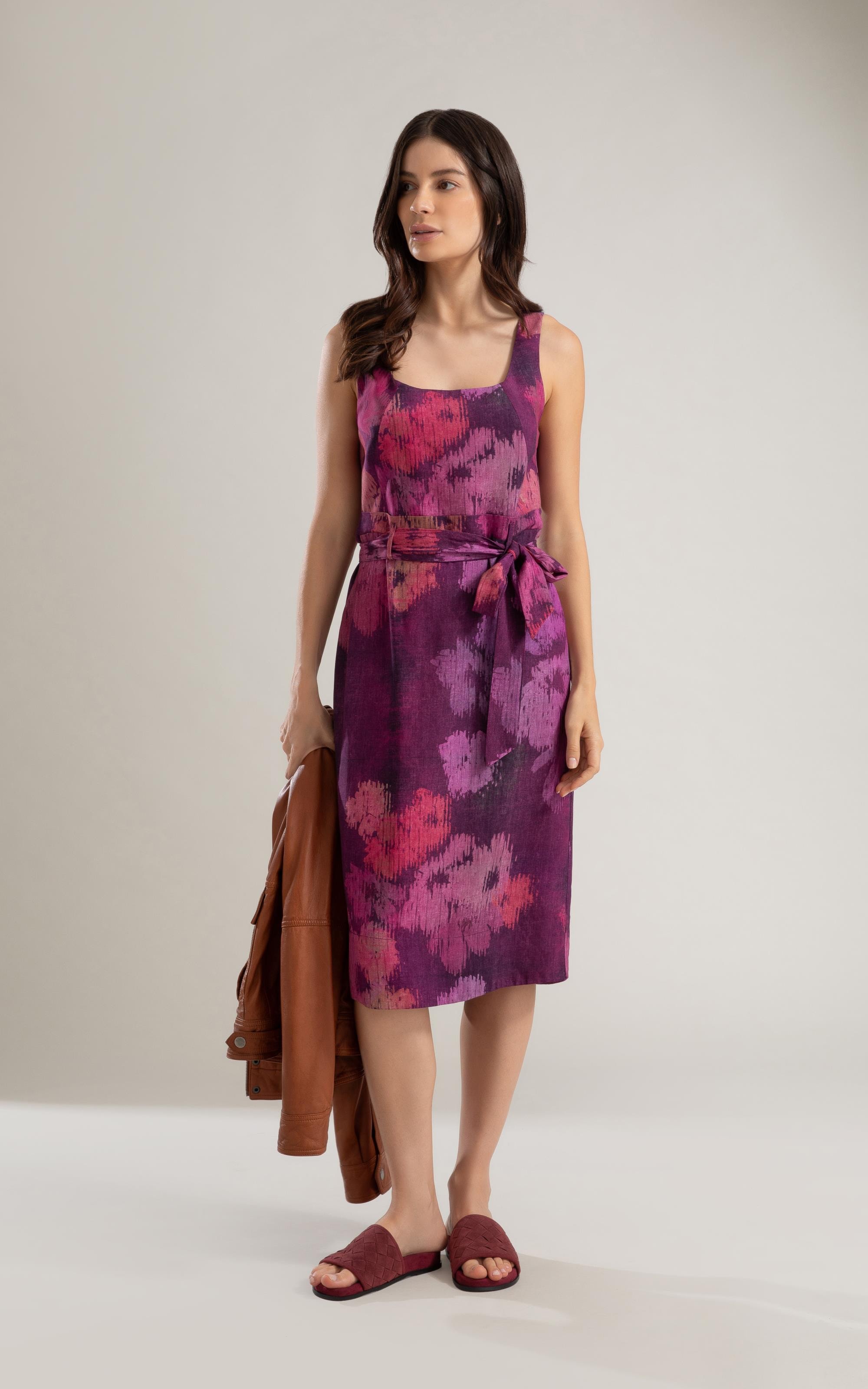 Vestido Linho  Atlas  Est Velvet Beringela