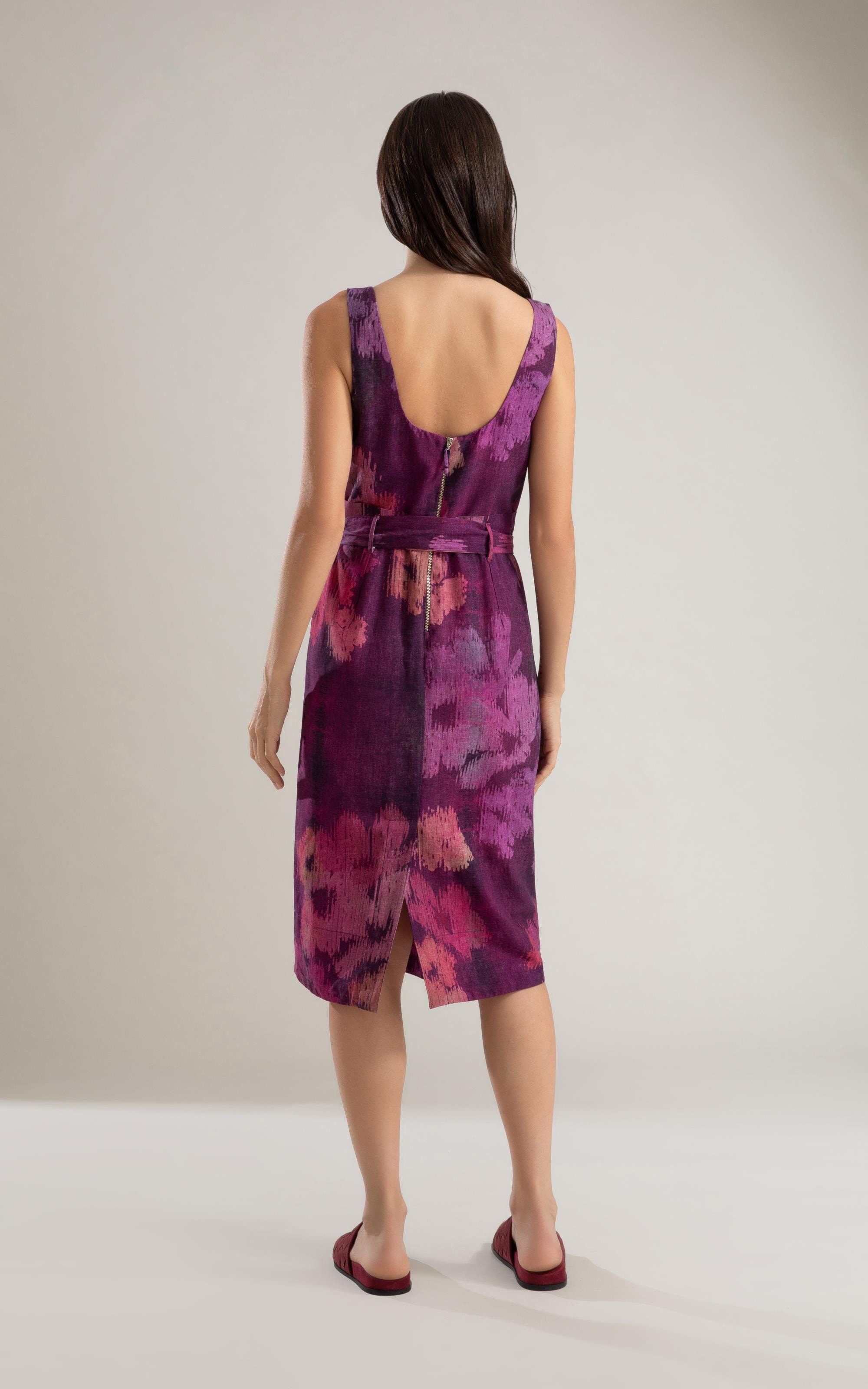 Vestido Linho  Atlas  Est Velvet Beringela