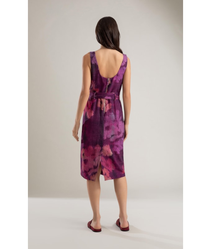 Vestido Linho  Atlas  Est Velvet Beringela