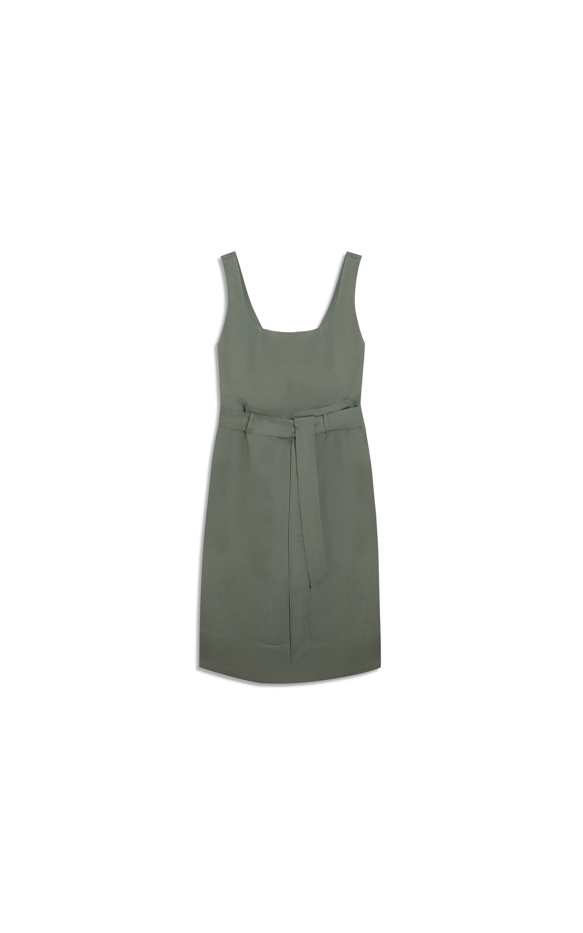 Vestido Linho  Atlas Verde Militar