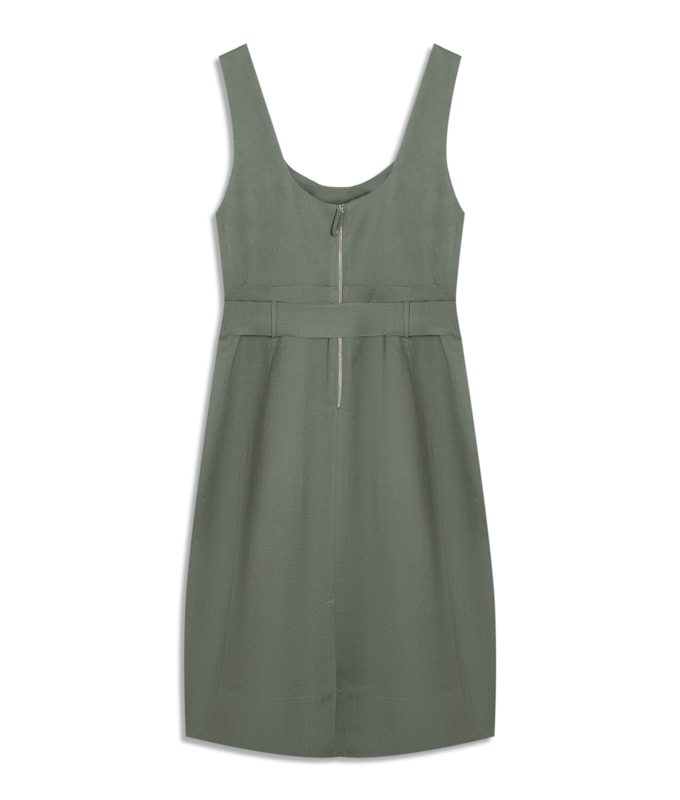 Vestido Linho  Atlas Verde Militar