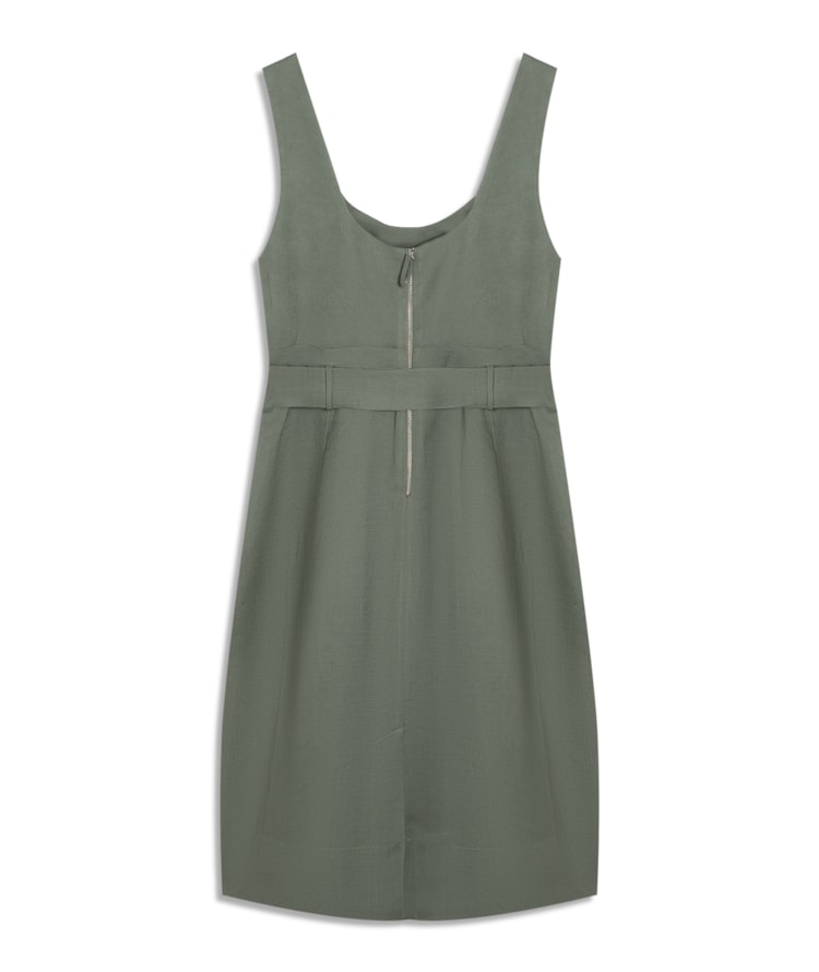 Vestido Linho  Atlas Verde Militar