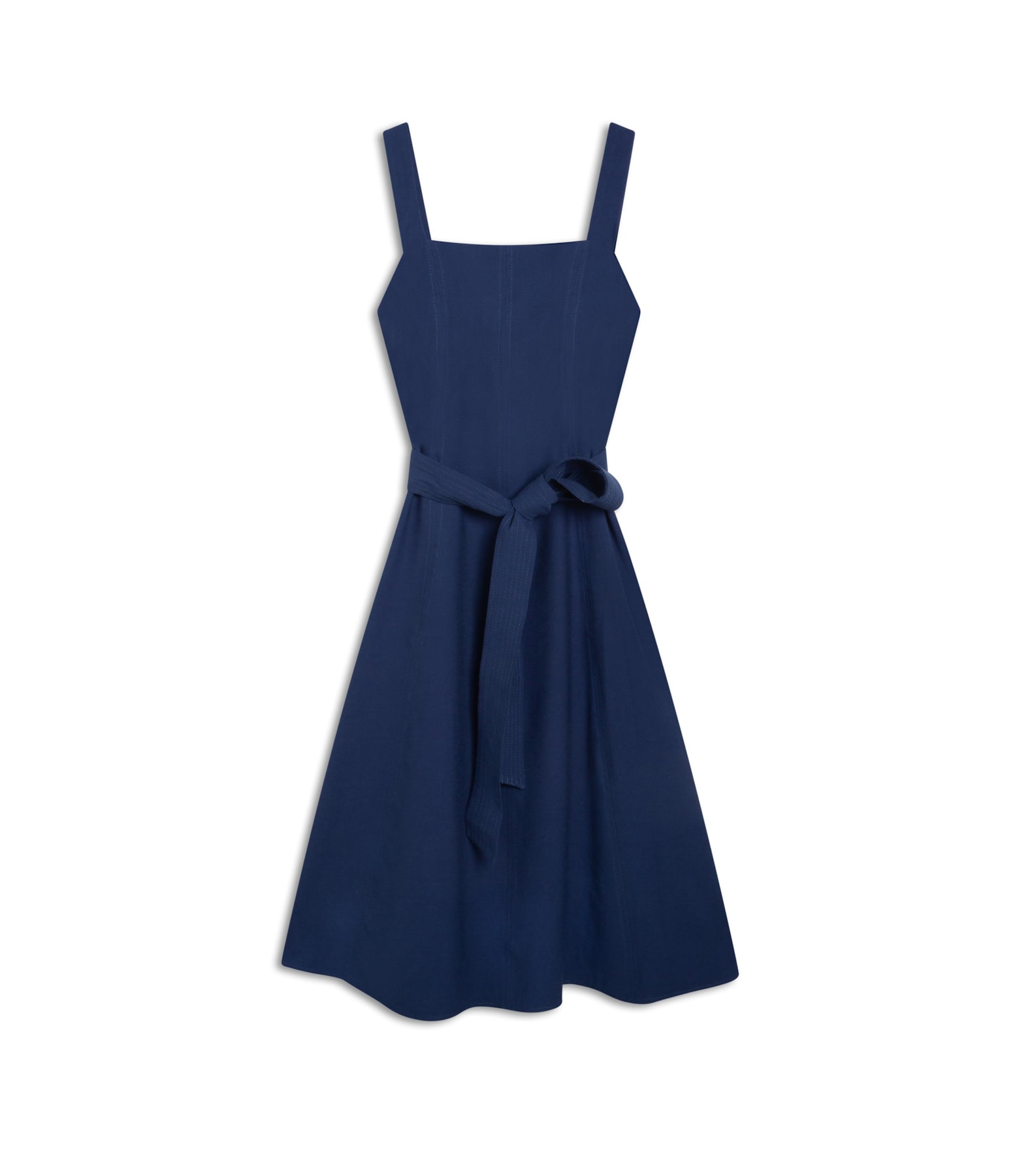 Vestido Linho  Bali  Liso Azul Bic