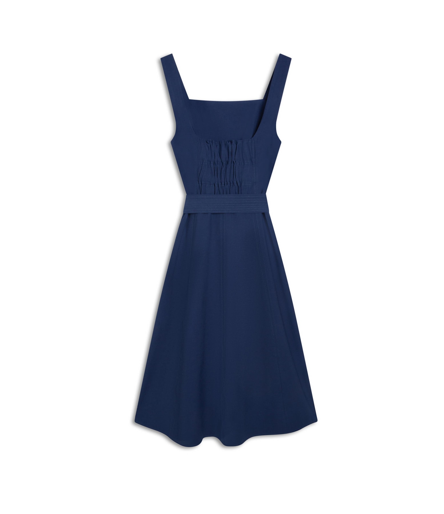 Vestido Linho  Bali  Liso Azul Bic