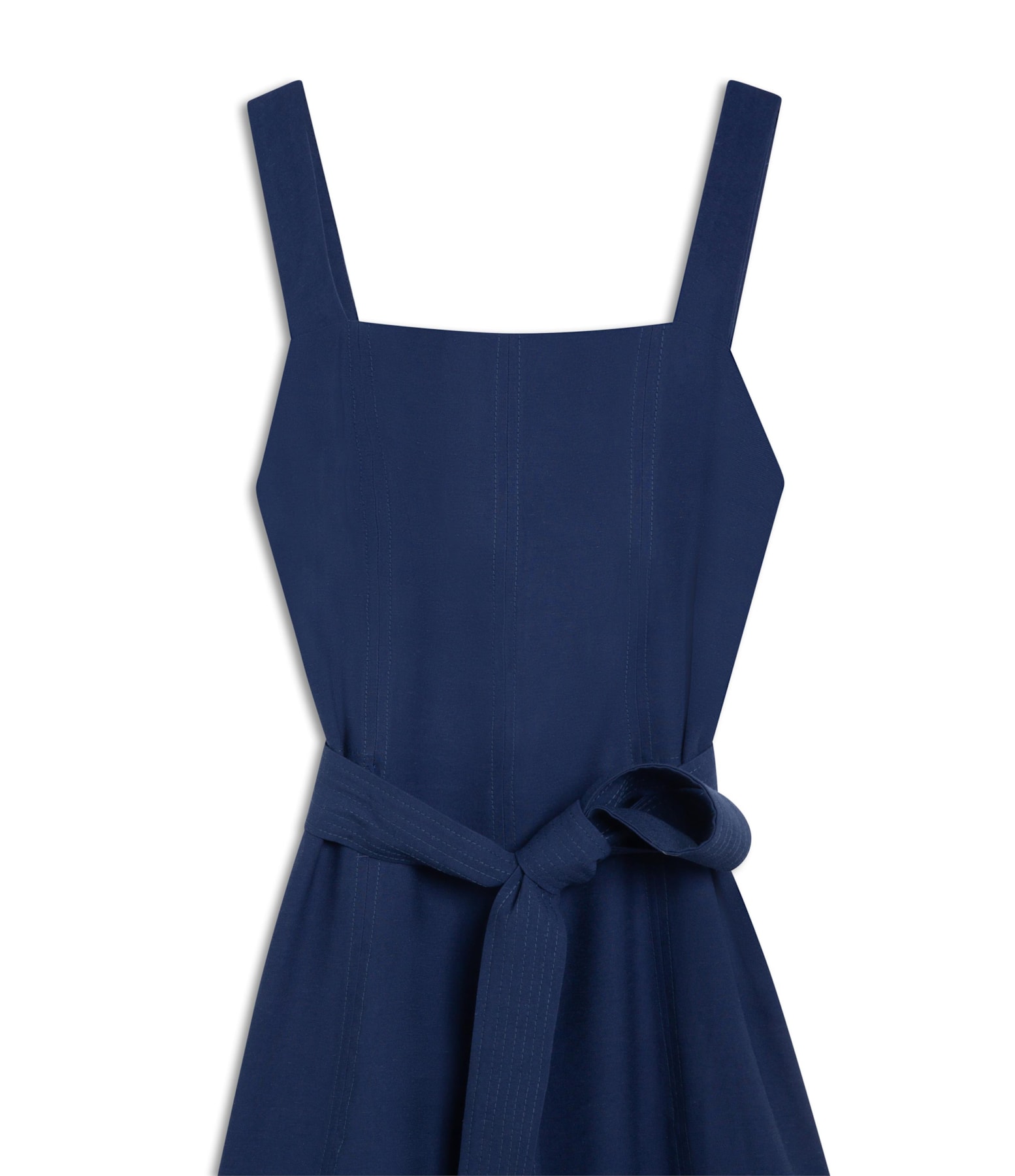 Vestido Linho  Bali  Liso Azul Bic