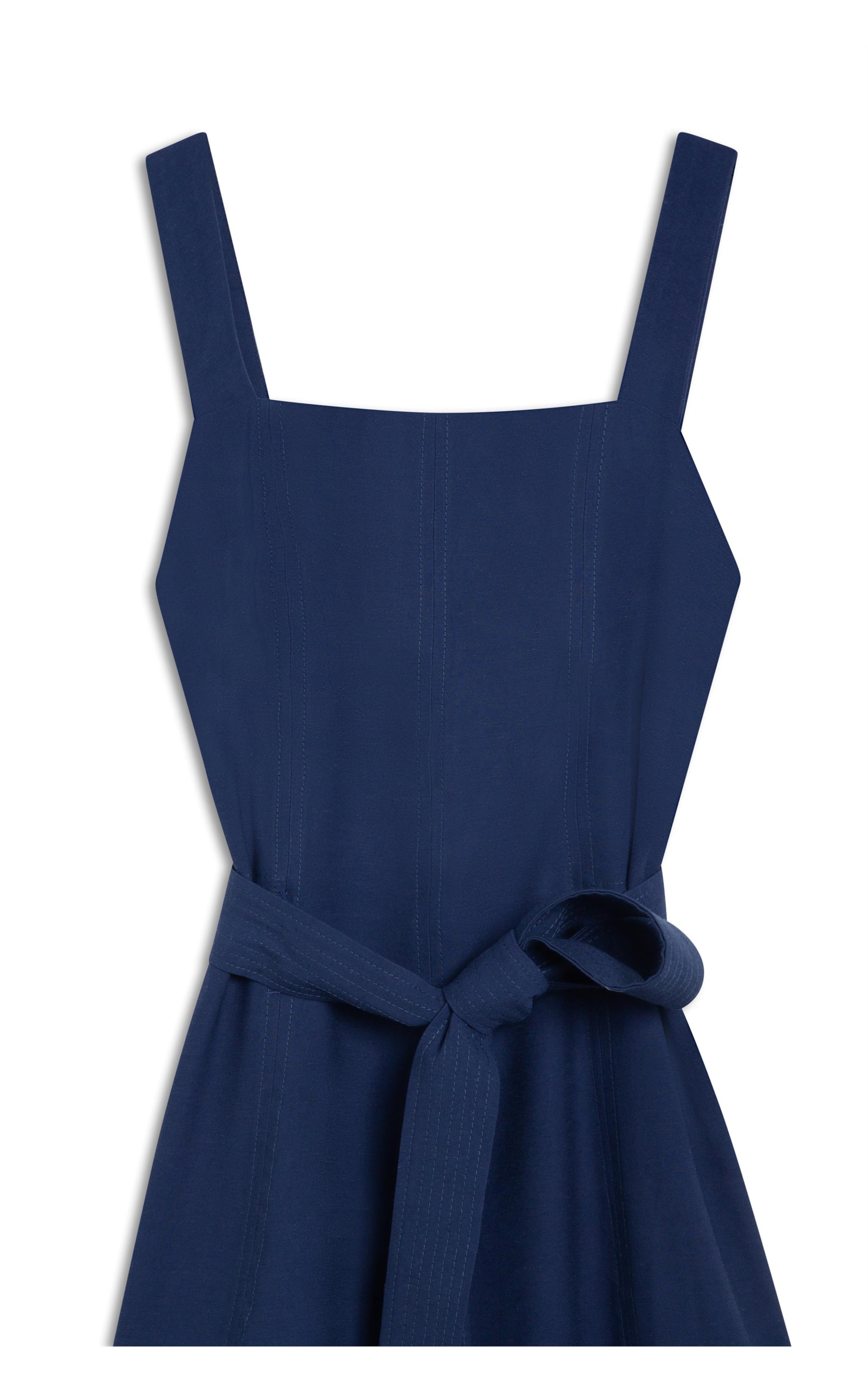Vestido Linho  Bali  Liso Azul Bic