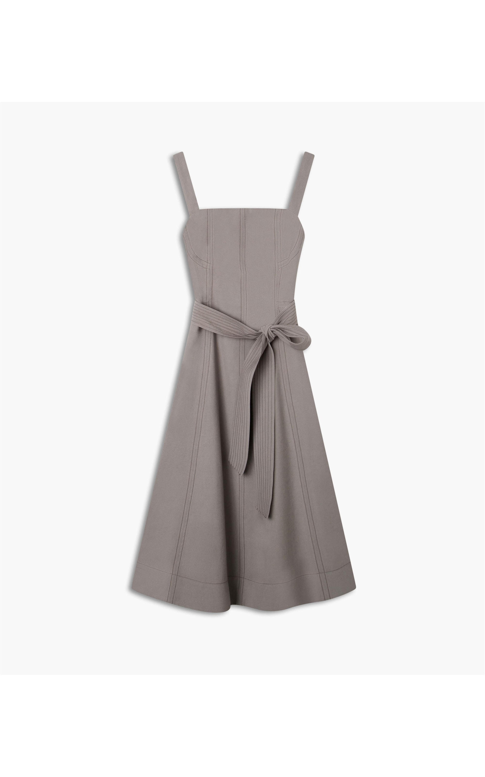 Vestido Linho  Bali  Liso Prata
