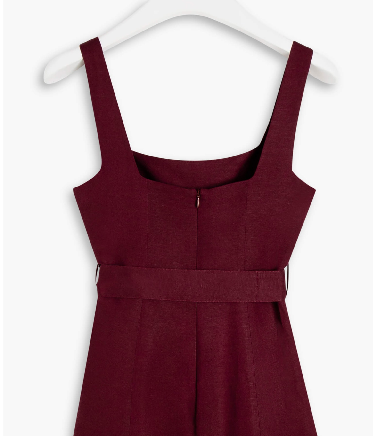Vestido Linho  Bethânia  Liso Bordeaux