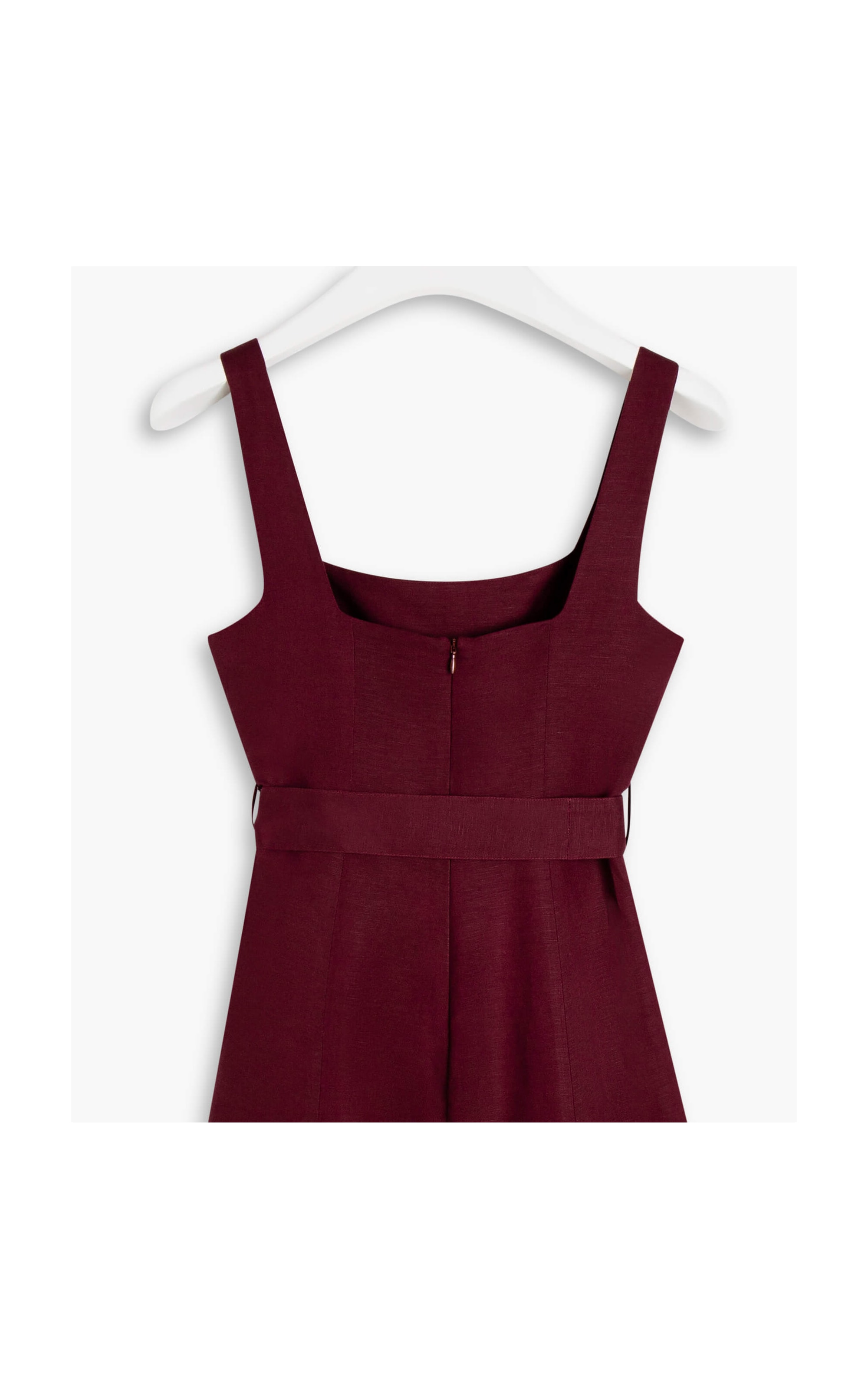 Vestido Linho  Bethânia  Liso Bordeaux