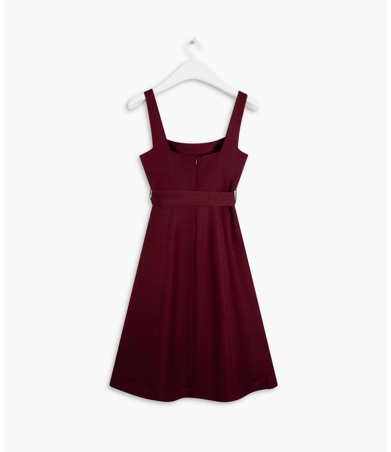 Vestido Linho  Bethânia  Liso Bordeaux