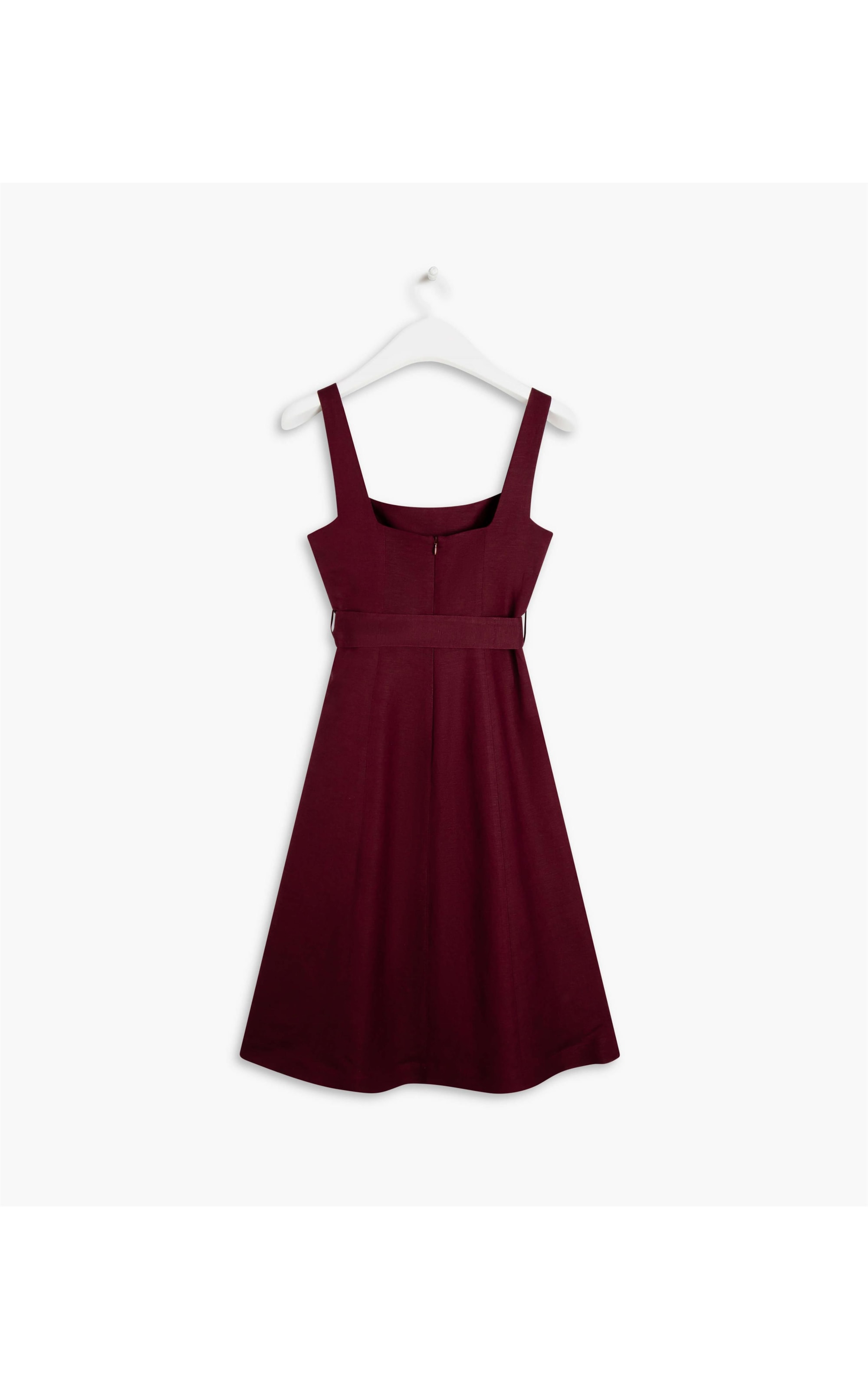 Vestido Linho  Bethânia  Liso Bordeaux