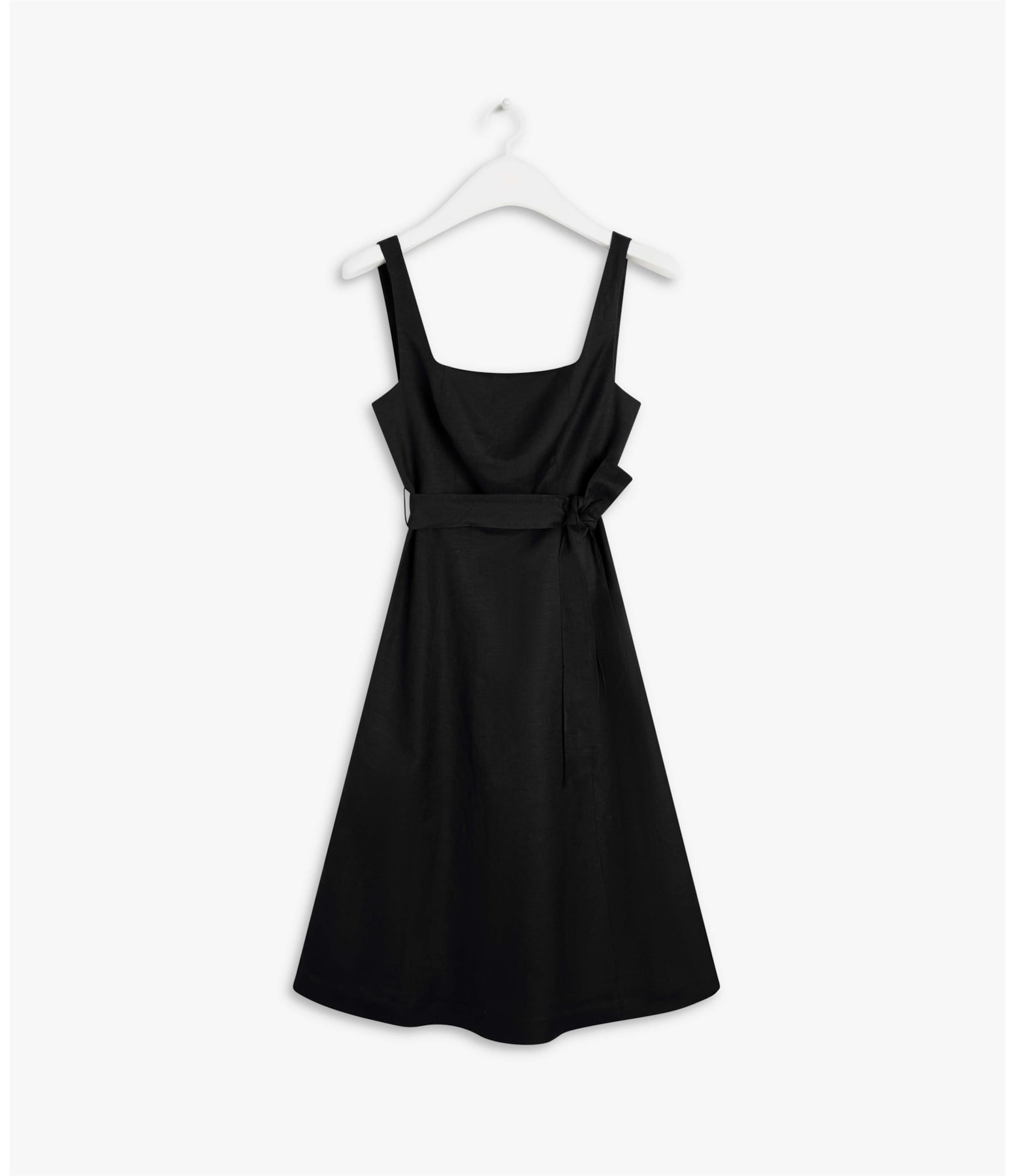 Vestido Linho  Bethânia  Liso Preto