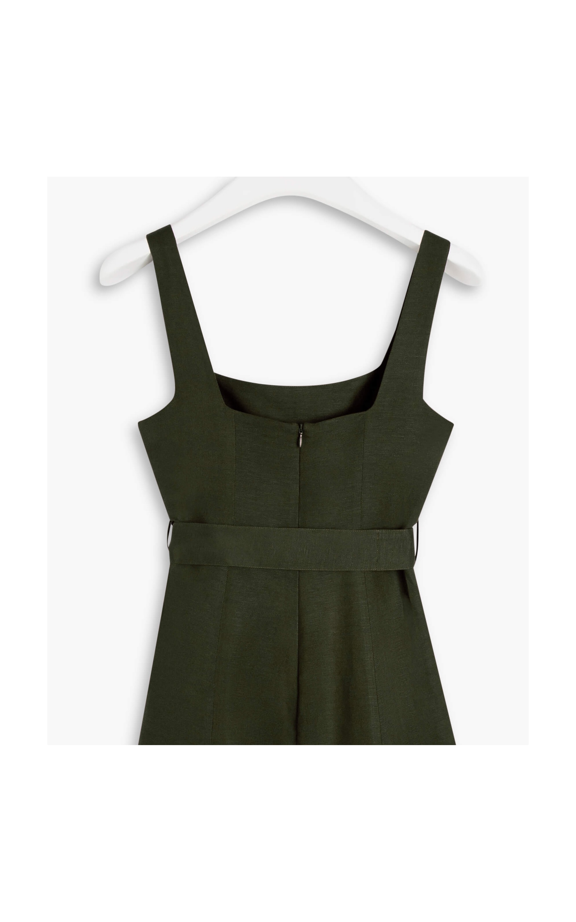 Vestido Linho  Bethânia  Liso Verde Militar