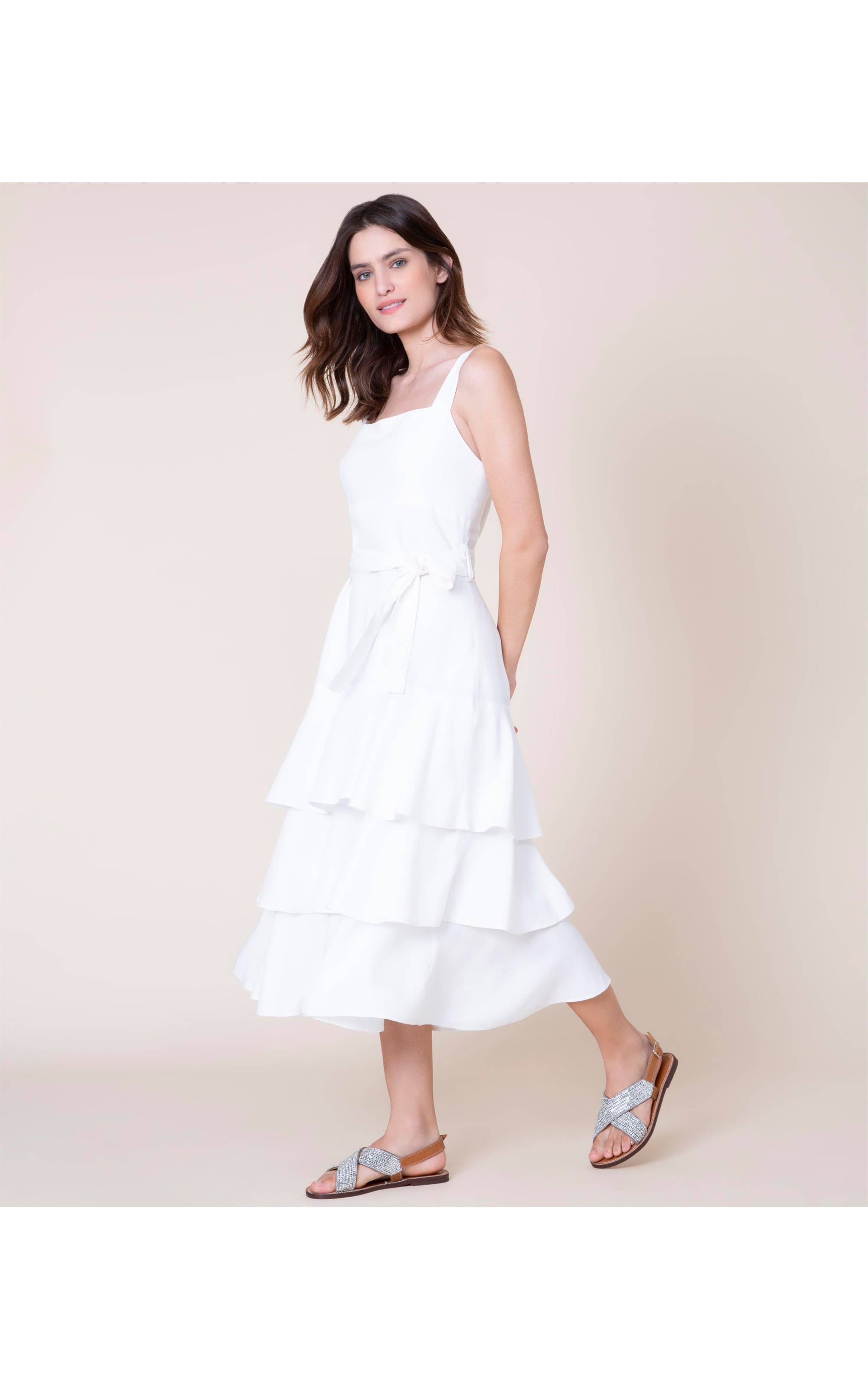 Vestido Linho  Betina Branco