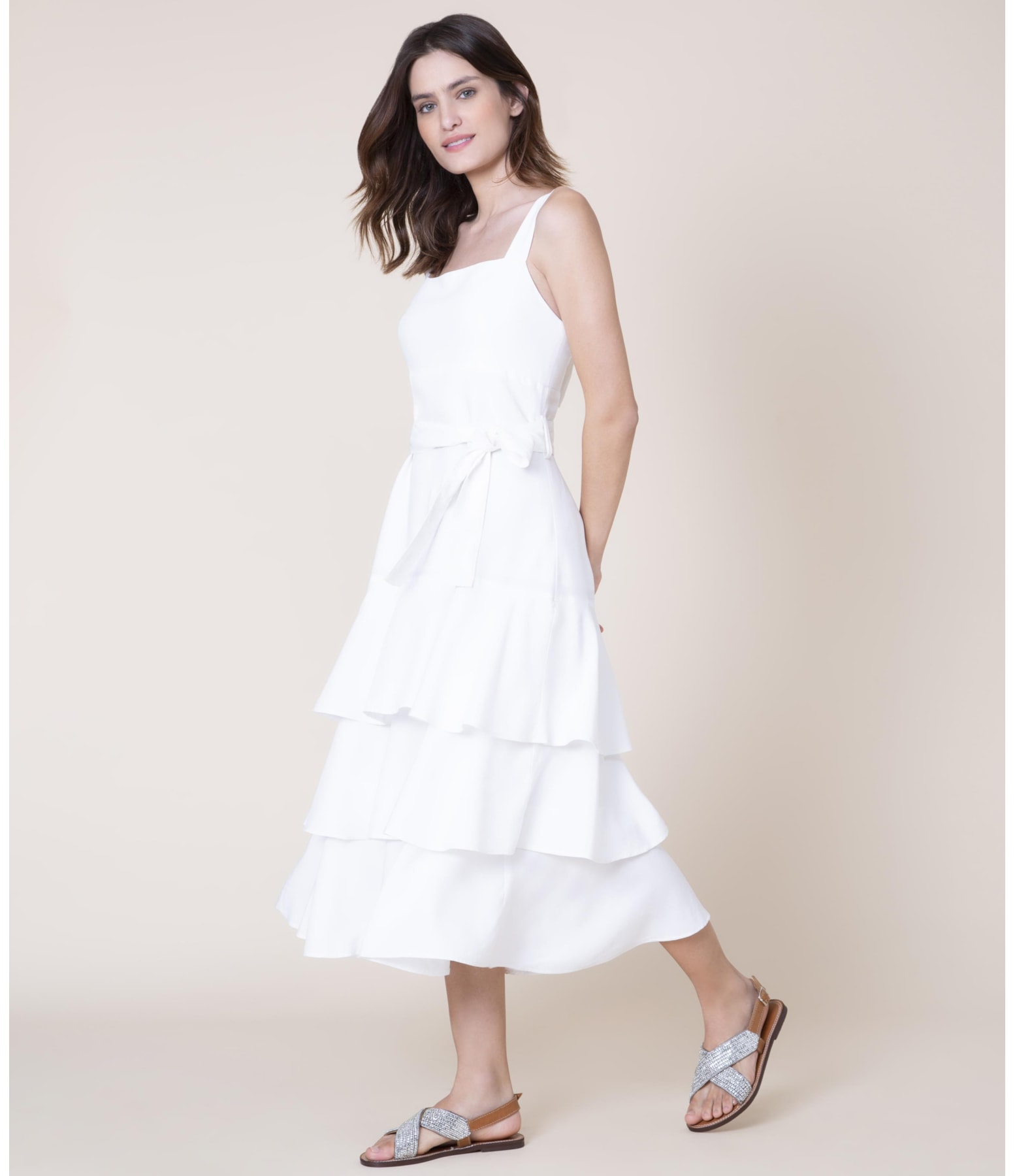 Vestido Linho  Betina Branco