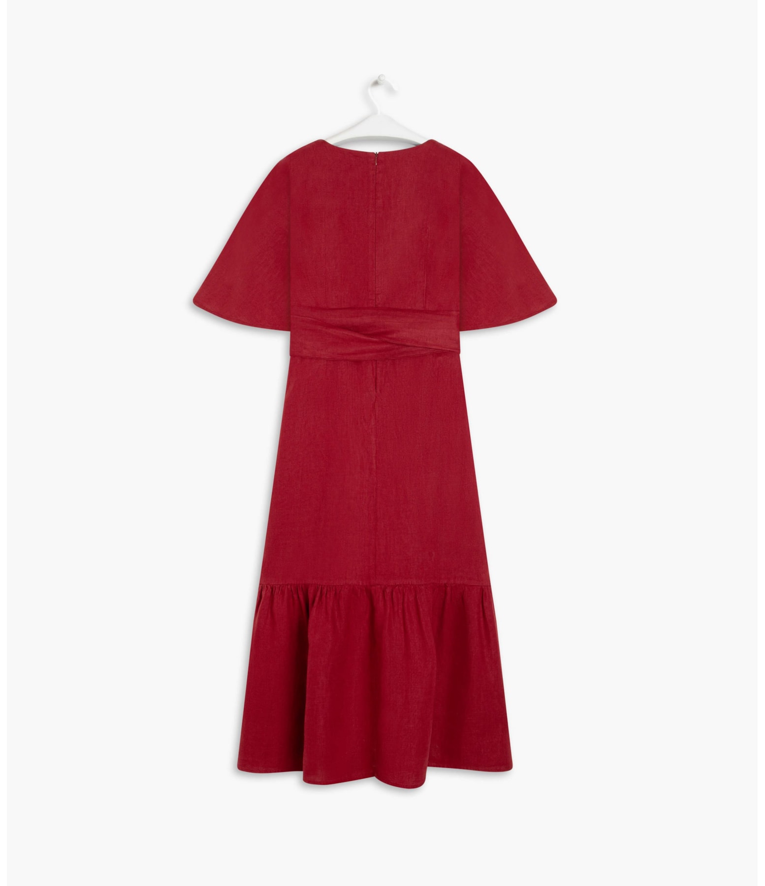 Vestido Linho  Brigite  Liso Vinho