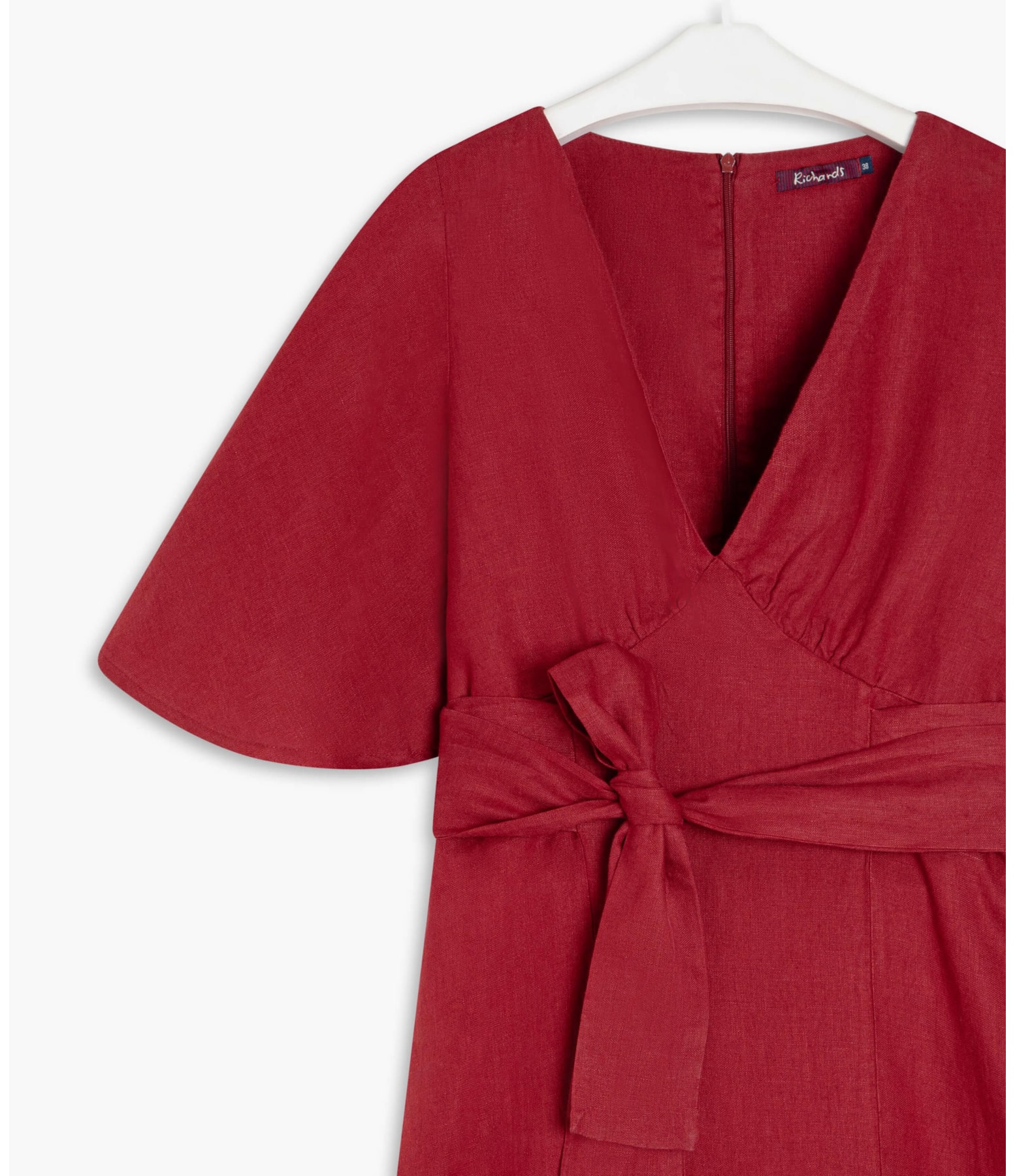 Vestido Linho  Brigite  Liso Vinho