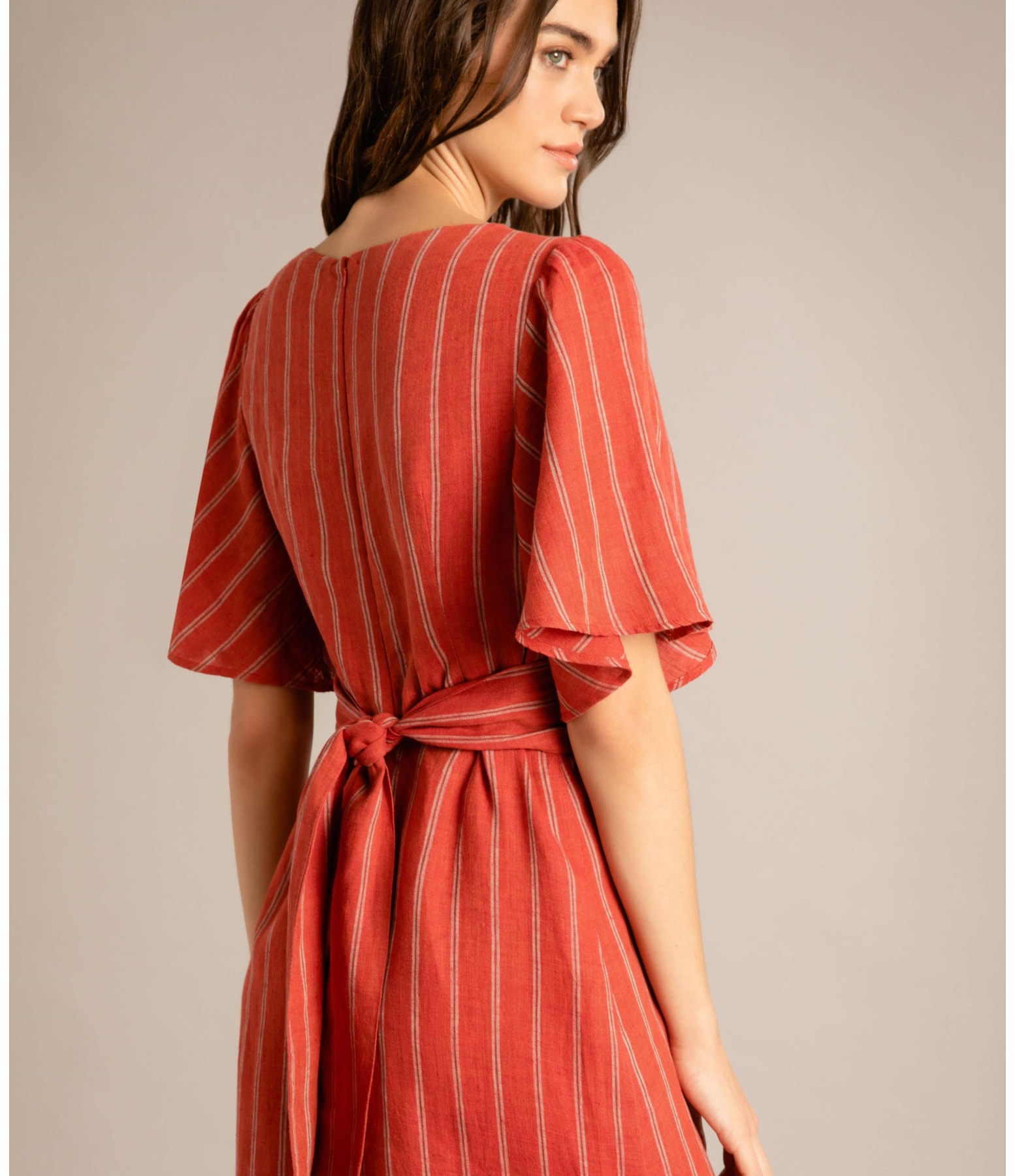 Vestido Linho  Brigite  Liso Vinho