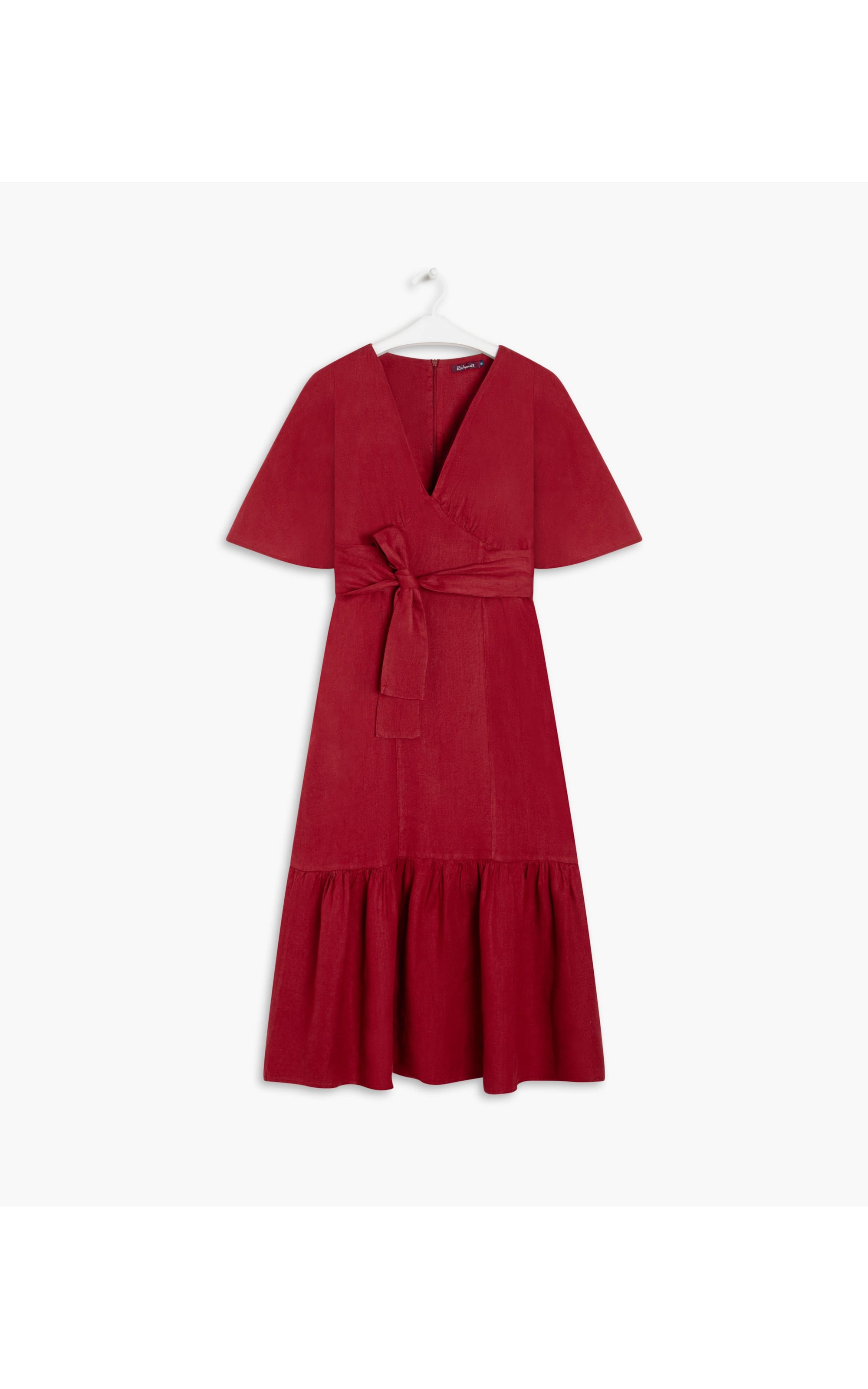 Vestido Linho  Brigite  Liso Vinho