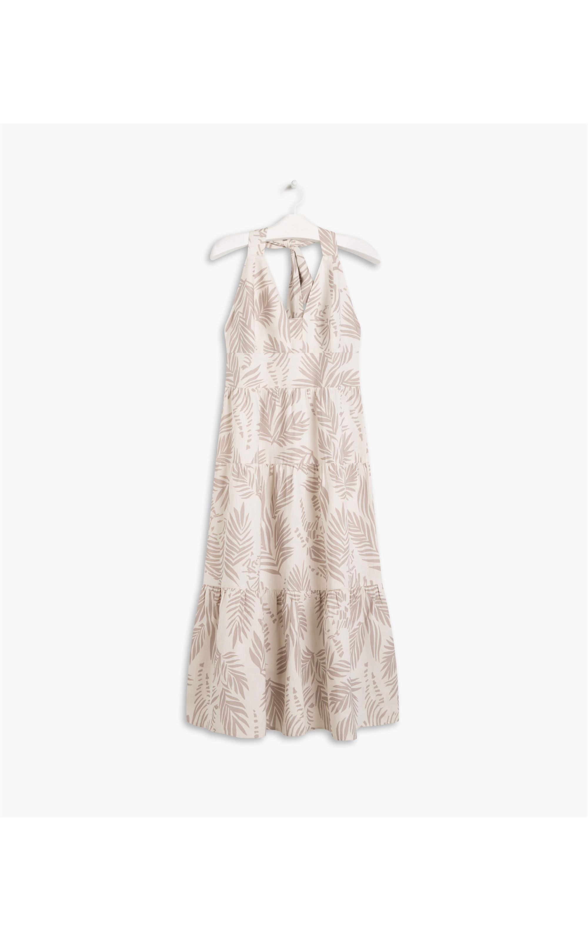 Vestido Linho  Cleo  Est Folhas Tigre Sandy