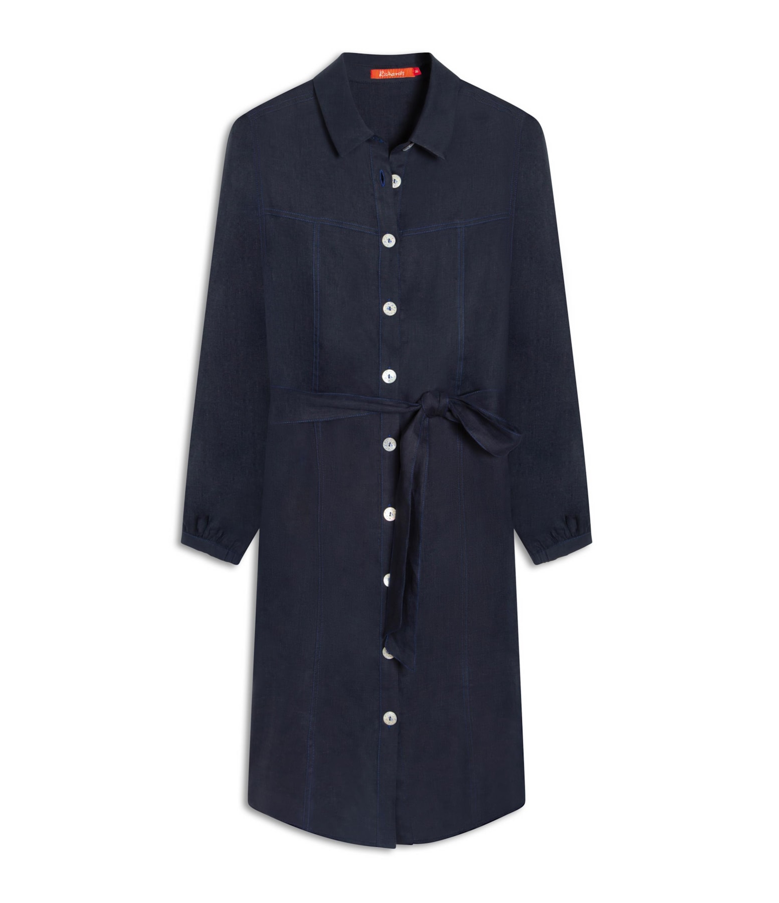 Vestido Linho  Emi  Liso Dark Navy