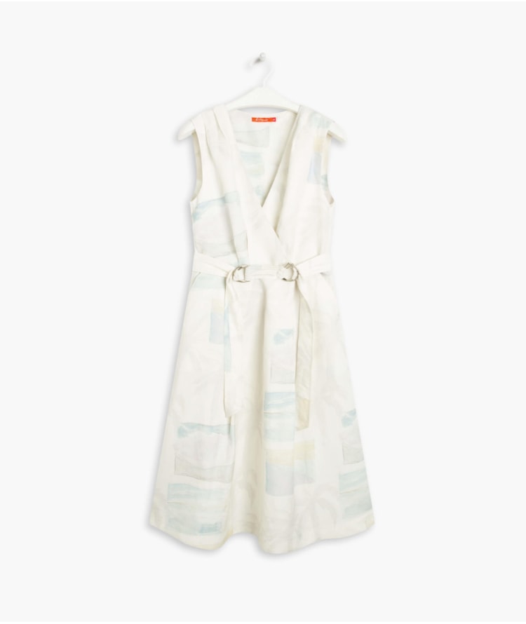 Vestido Linho  Fabiana Palm Acqua Branco