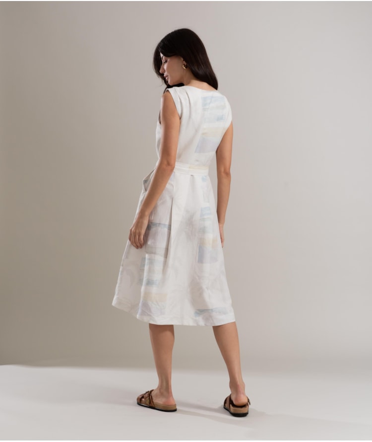 Vestido Linho  Fabiana Palm Acqua Branco