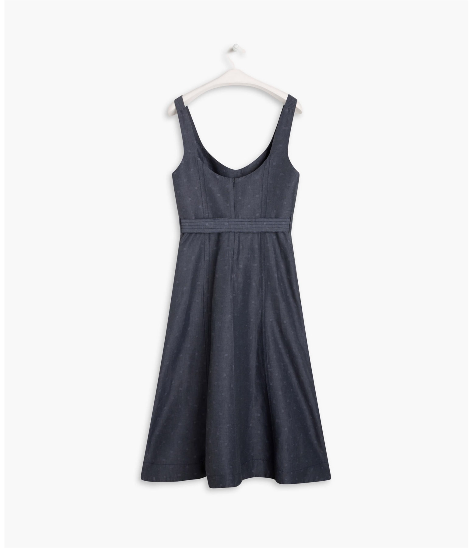 Vestido Linho  Gemma Jacquard Azul Bic