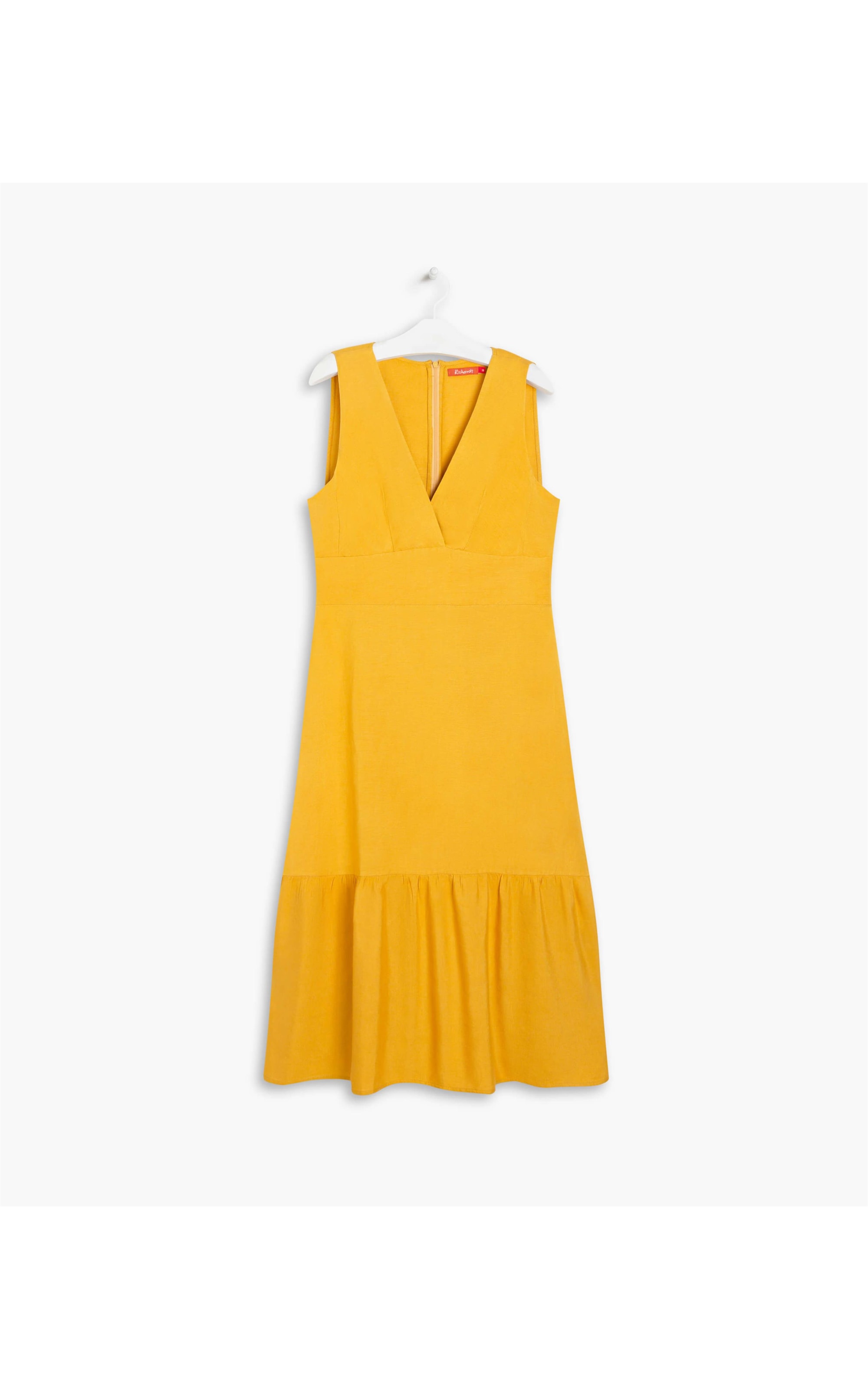 Vestido Linho  Georgia  Liso Amarelo