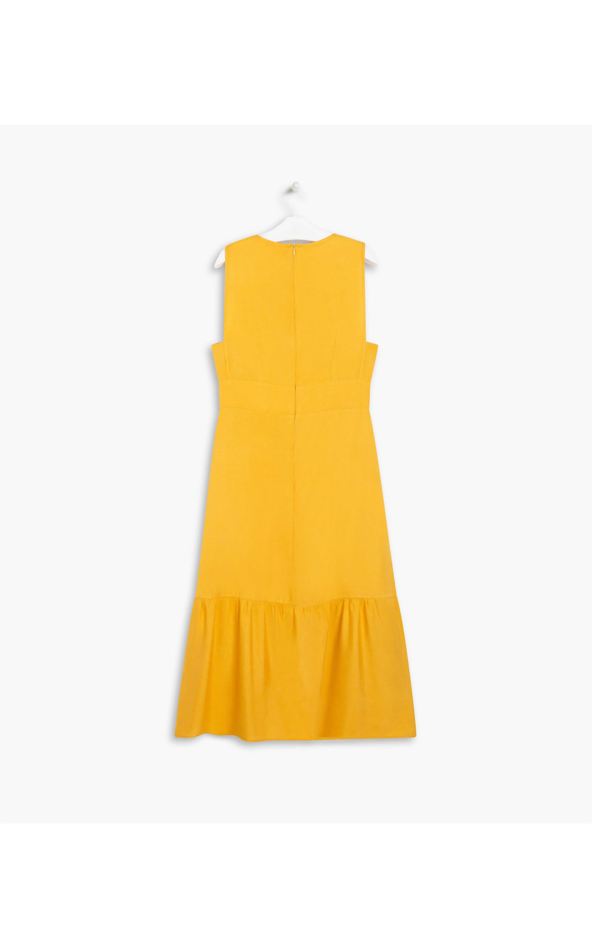 Vestido Linho  Georgia  Liso Amarelo