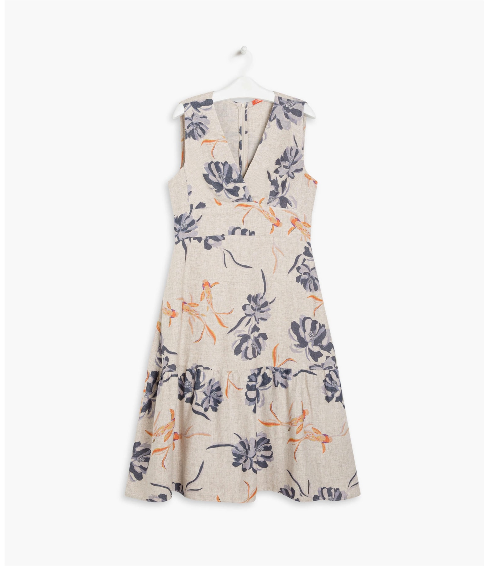 Vestido Linho  Gerogia Azul Bic