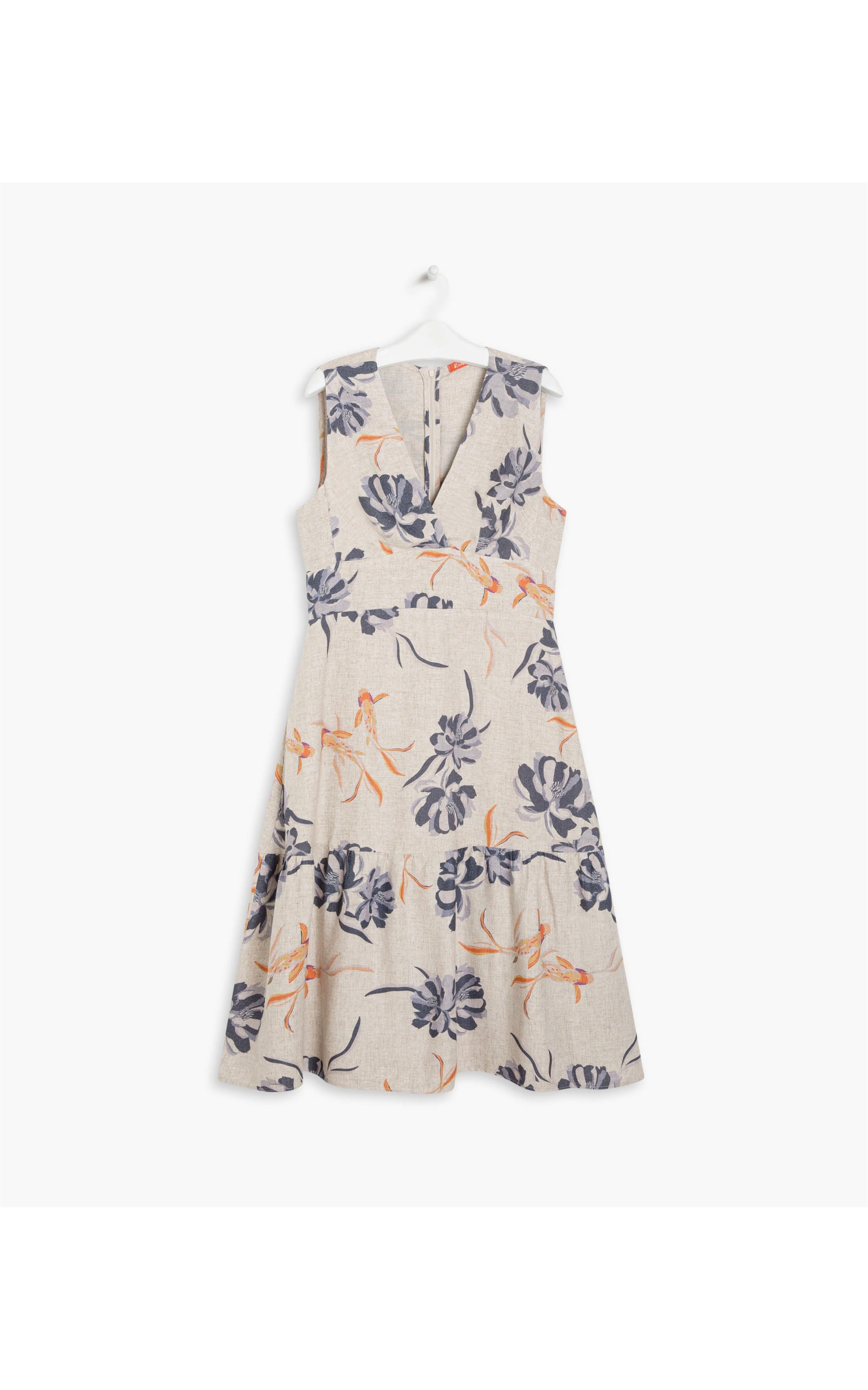 Vestido Linho  Gerogia Azul Bic