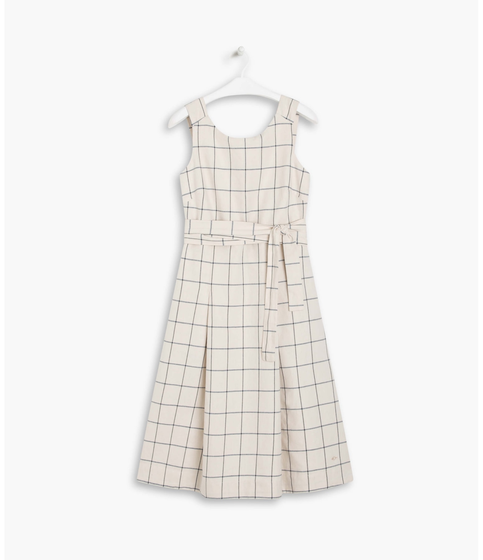 Vestido Linho  Glorinha  Ft Xadrez Camel