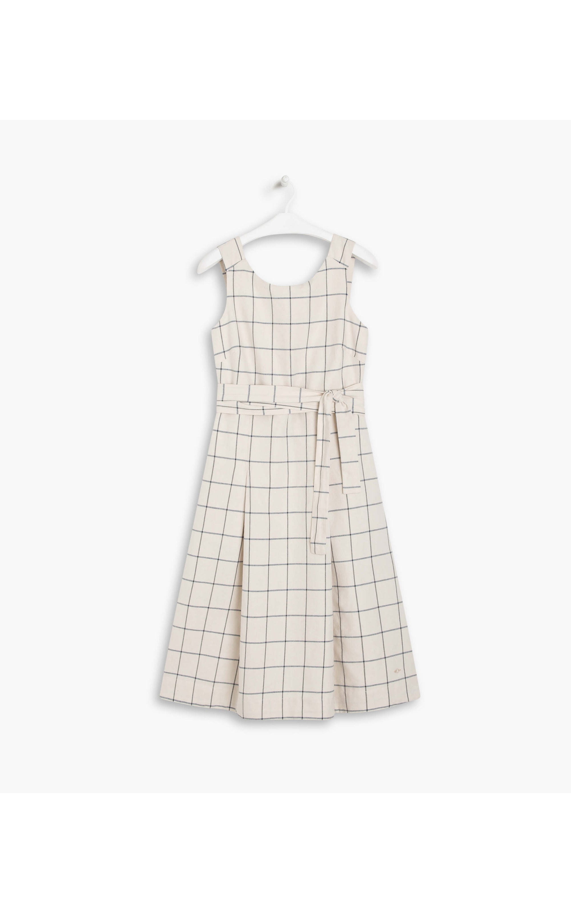 Vestido Linho  Glorinha  Ft Xadrez Camel