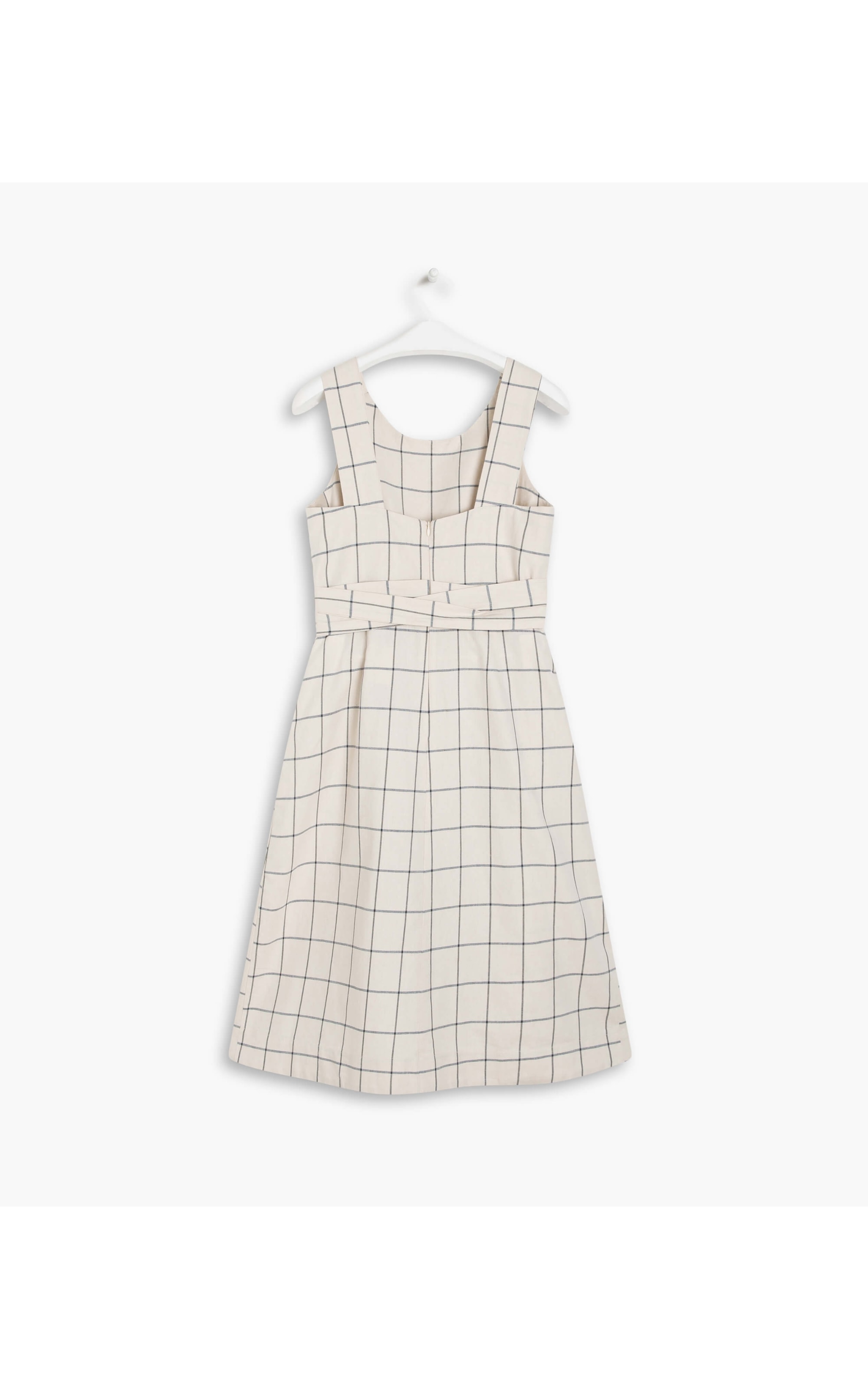 Vestido Linho  Glorinha  Ft Xadrez Camel