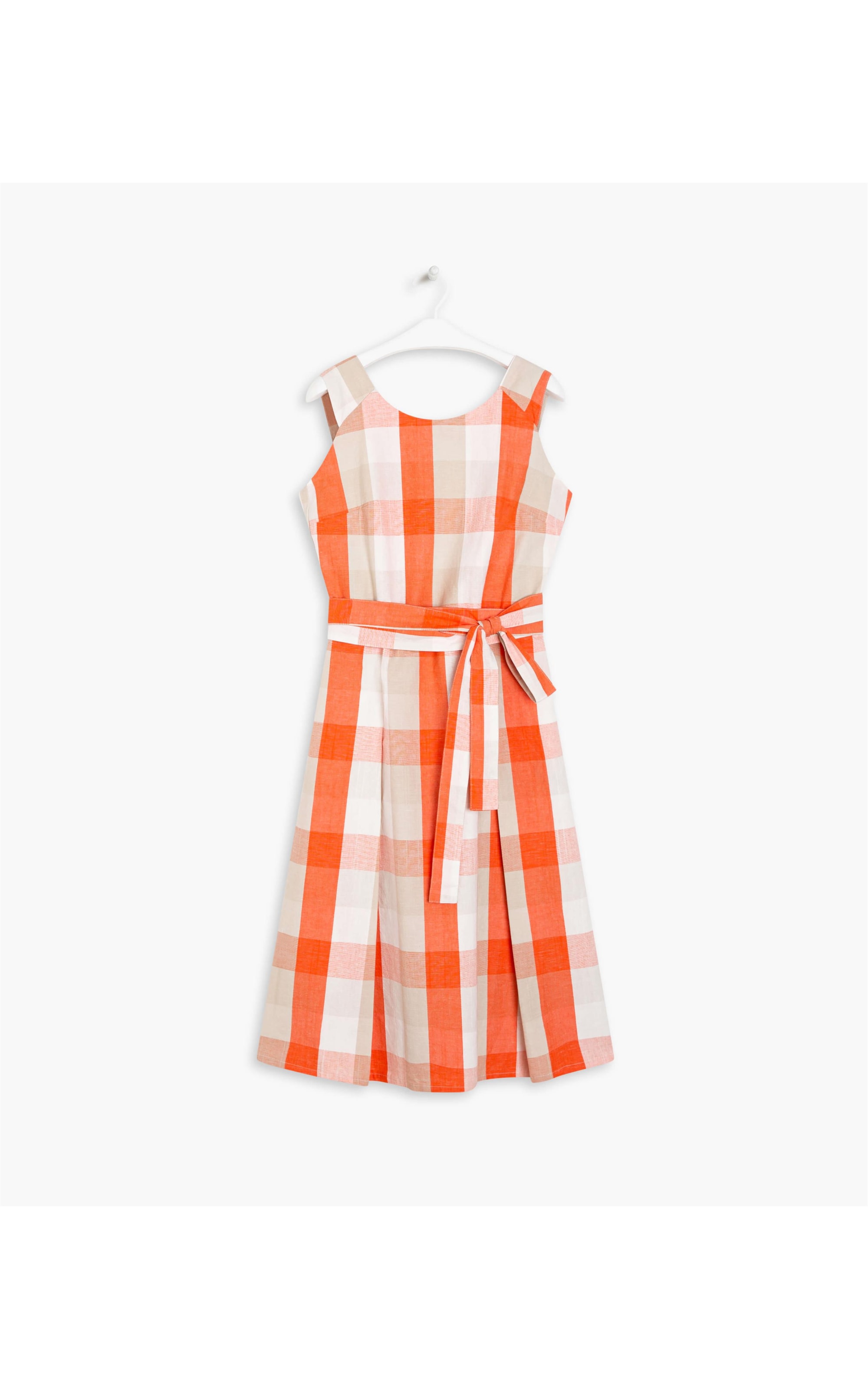 Vestido Linho  Glorinha  Ft Xadrez Vermelho