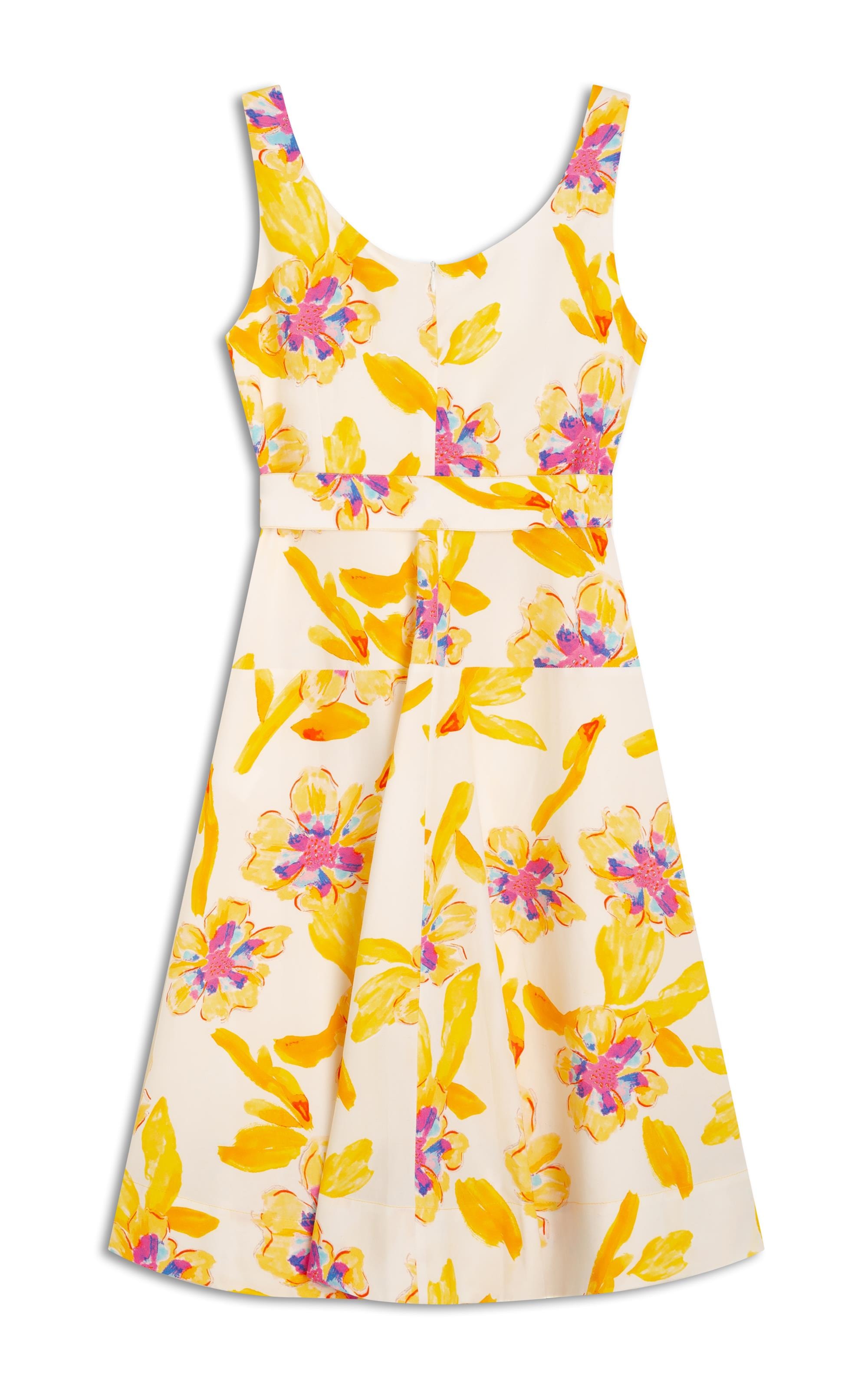 Vestido Linho  Grace  Estampa Artflower Branco