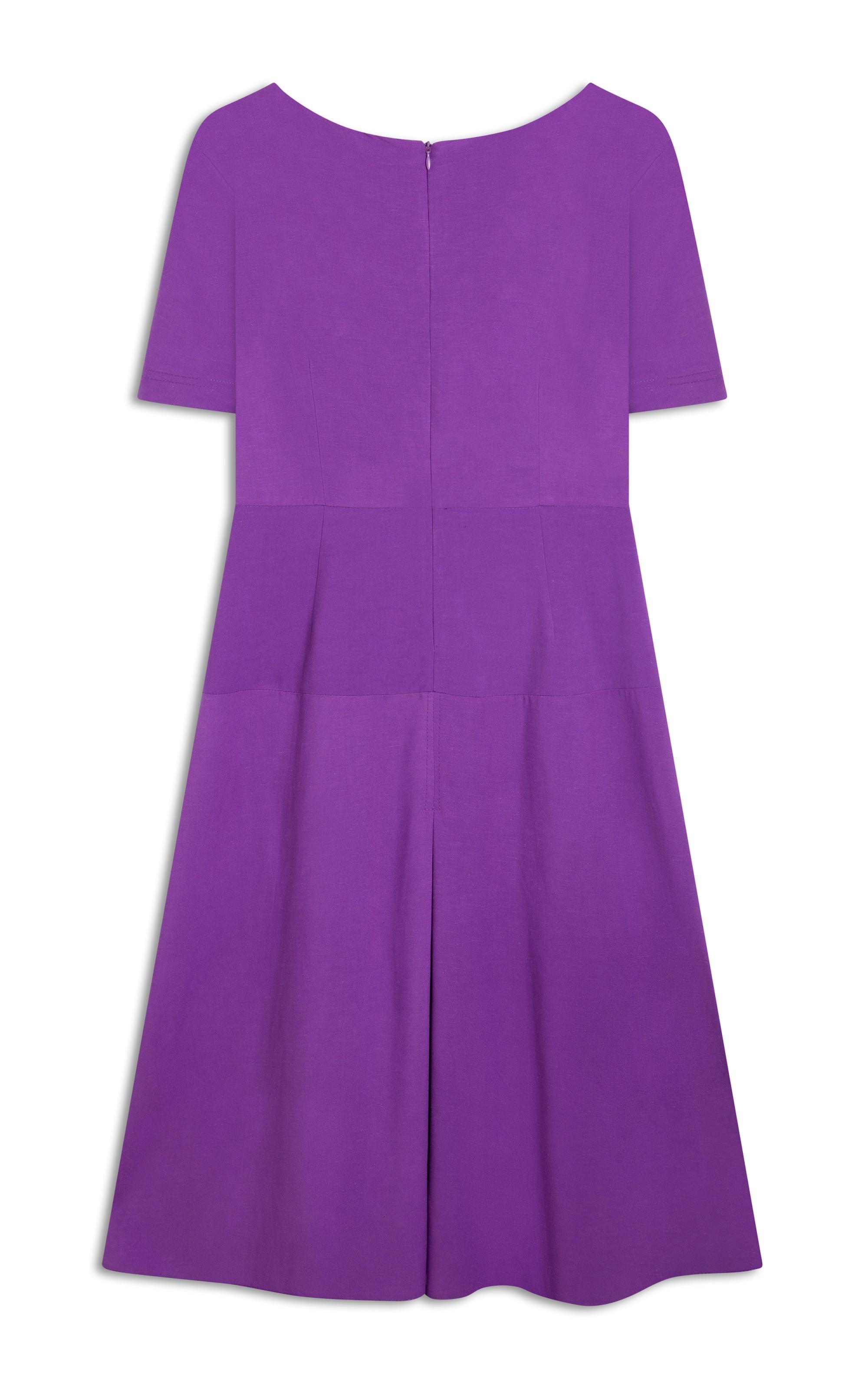 Vestido Linho  Ina  Liso Lilas
