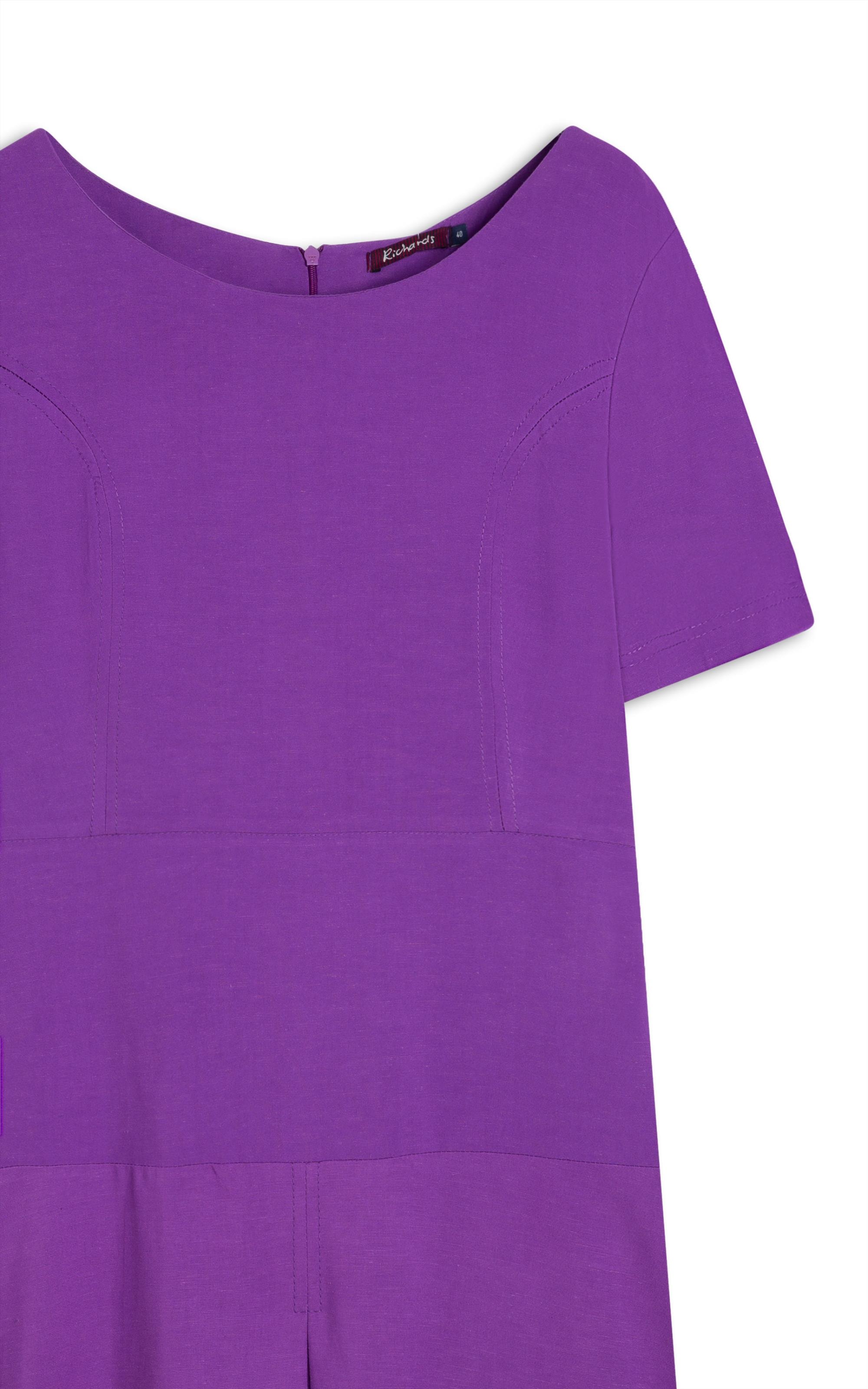 Vestido Linho  Ina  Liso Lilas