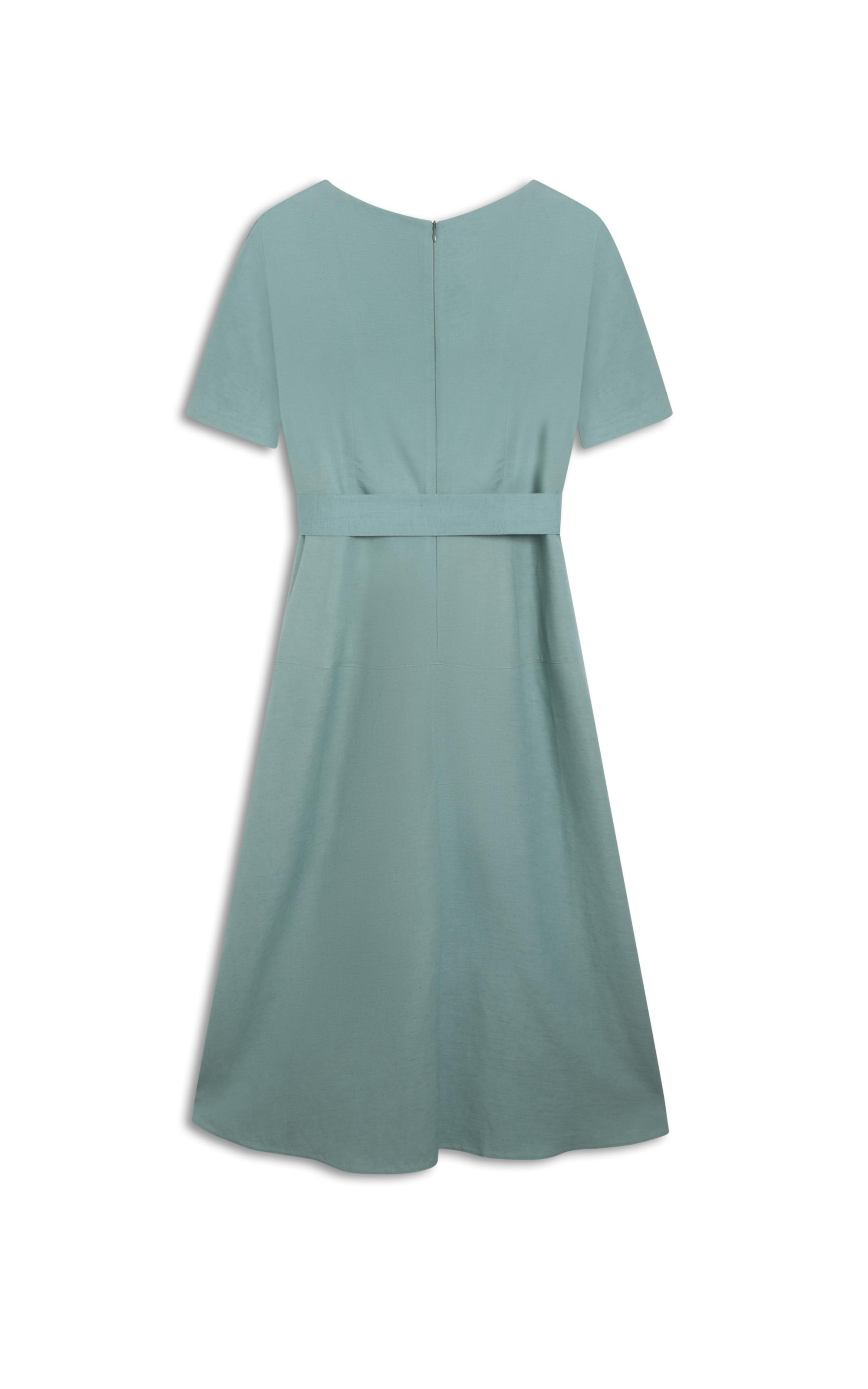 Vestido Linho  Ina  Liso Verde Claro