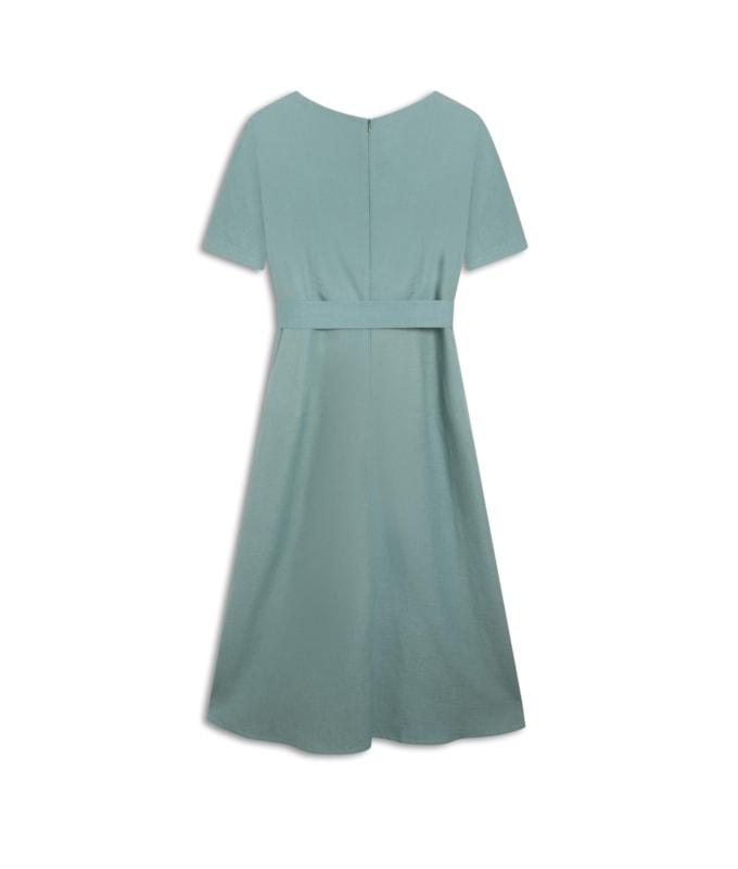 Vestido Linho  Ina  Liso Verde Claro