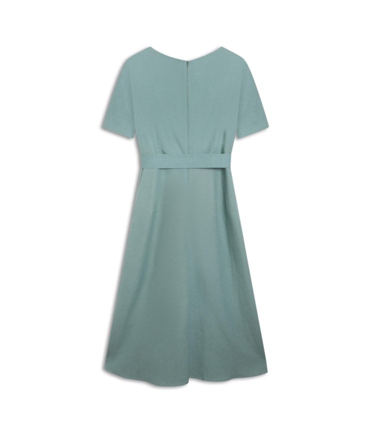 Vestido Linho  Ina  Liso Verde Claro