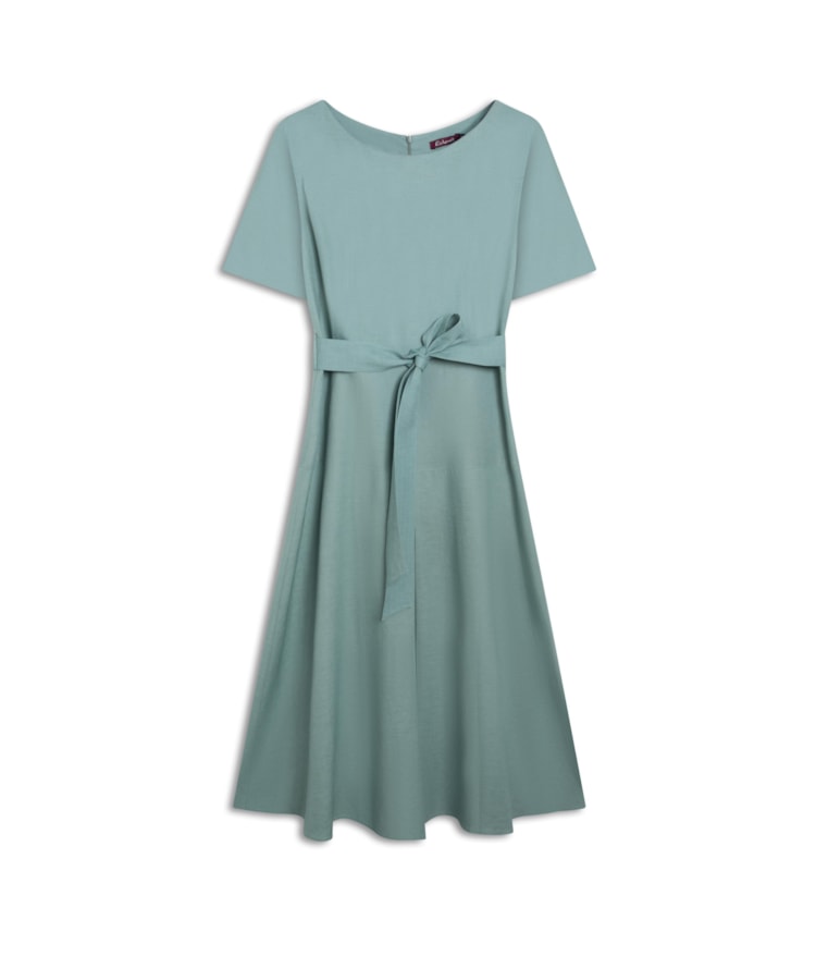 Vestido Linho  Ina  Liso Verde Claro