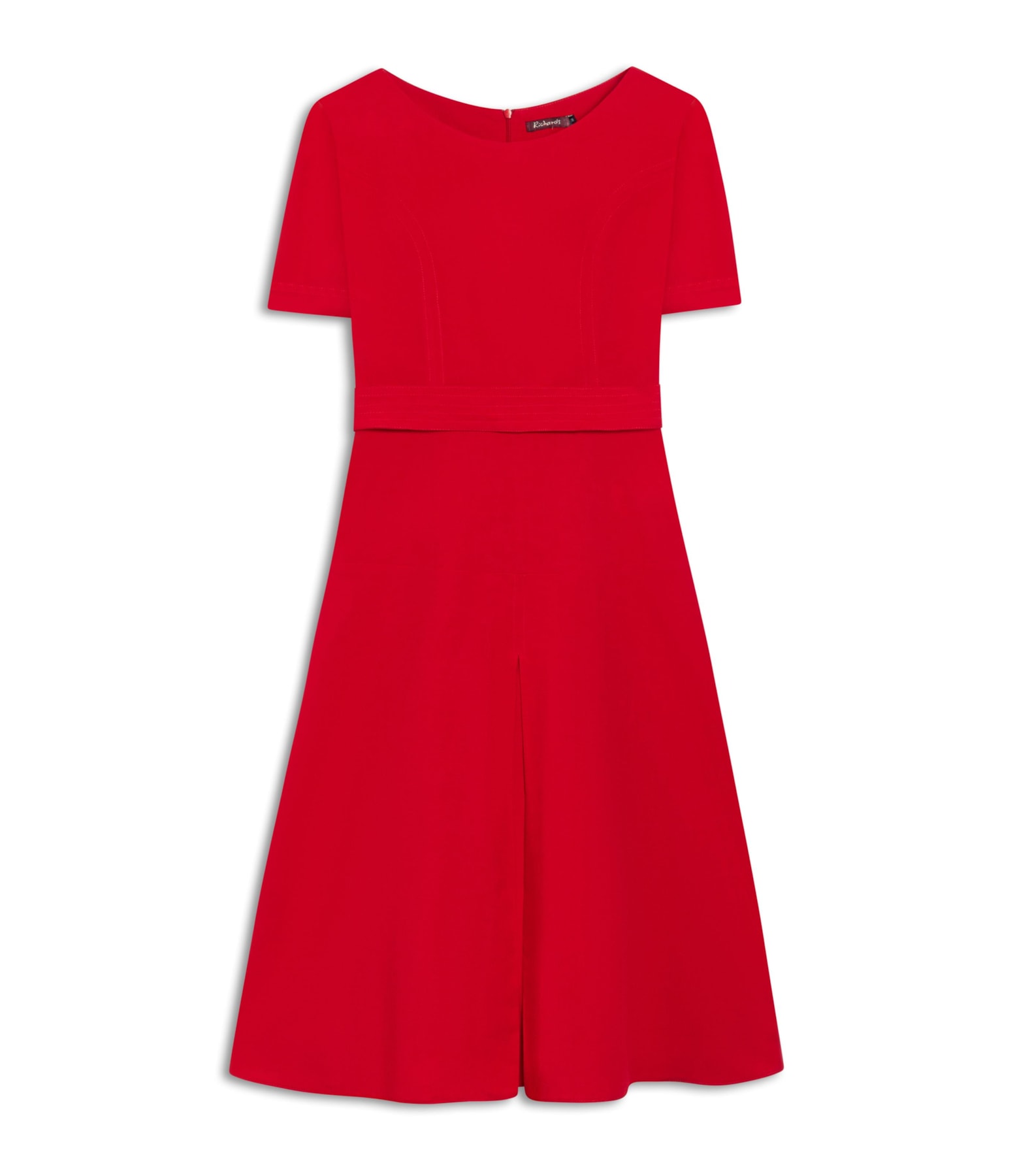 Vestido Linho  Ina  Liso Vermelho Vivo