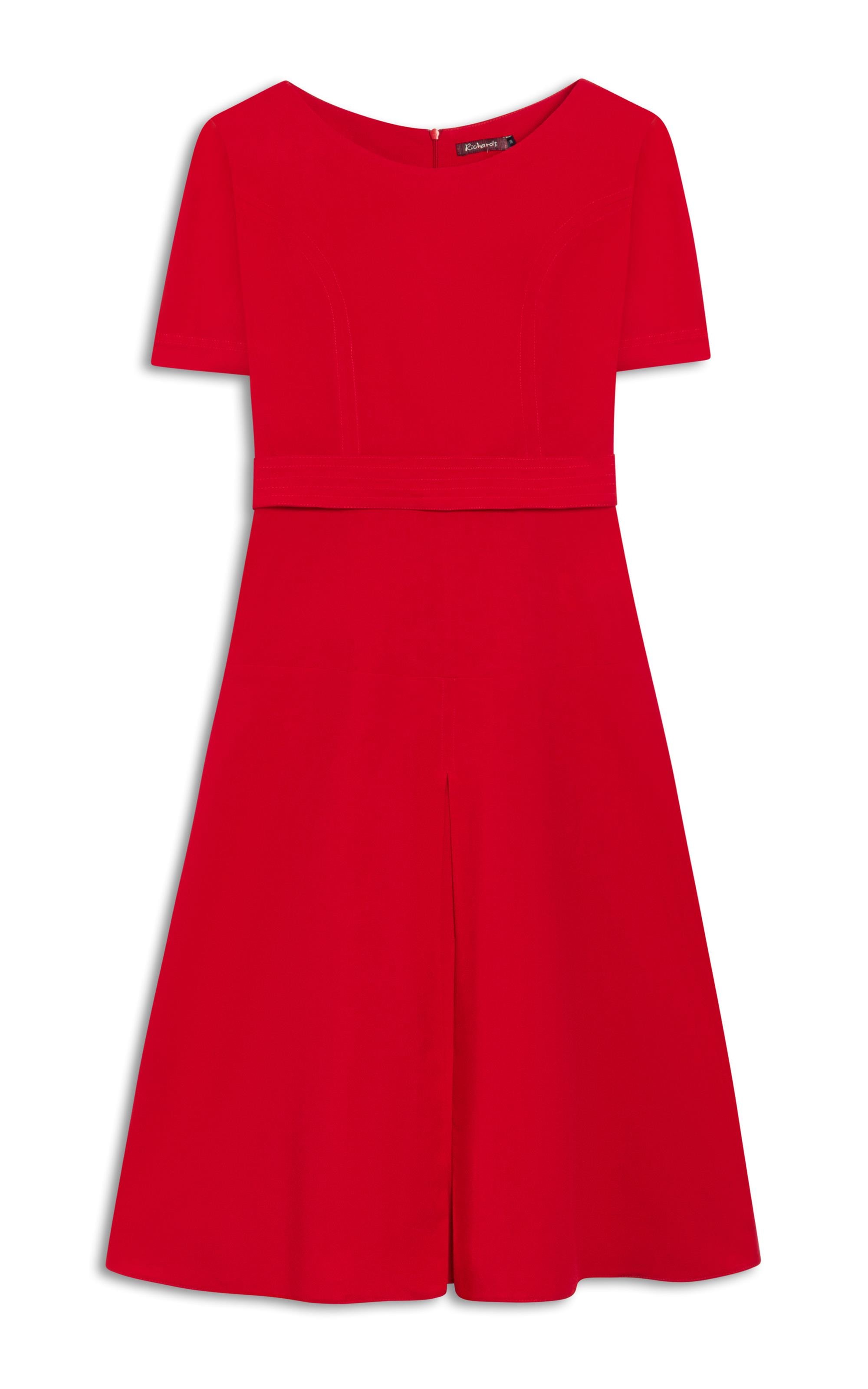 Vestido Linho  Ina  Liso Vermelho Vivo