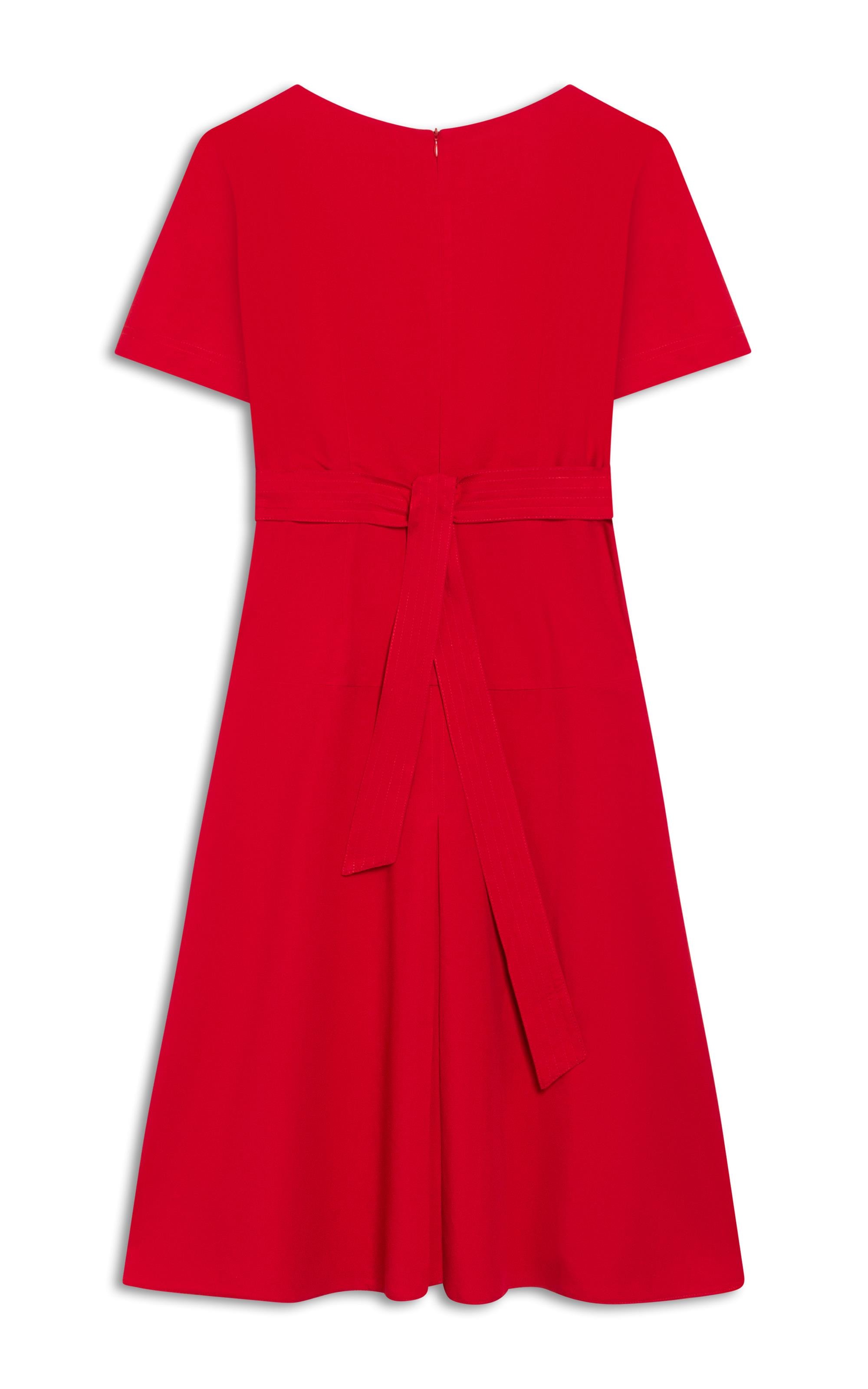 Vestido Linho  Ina  Liso Vermelho Vivo